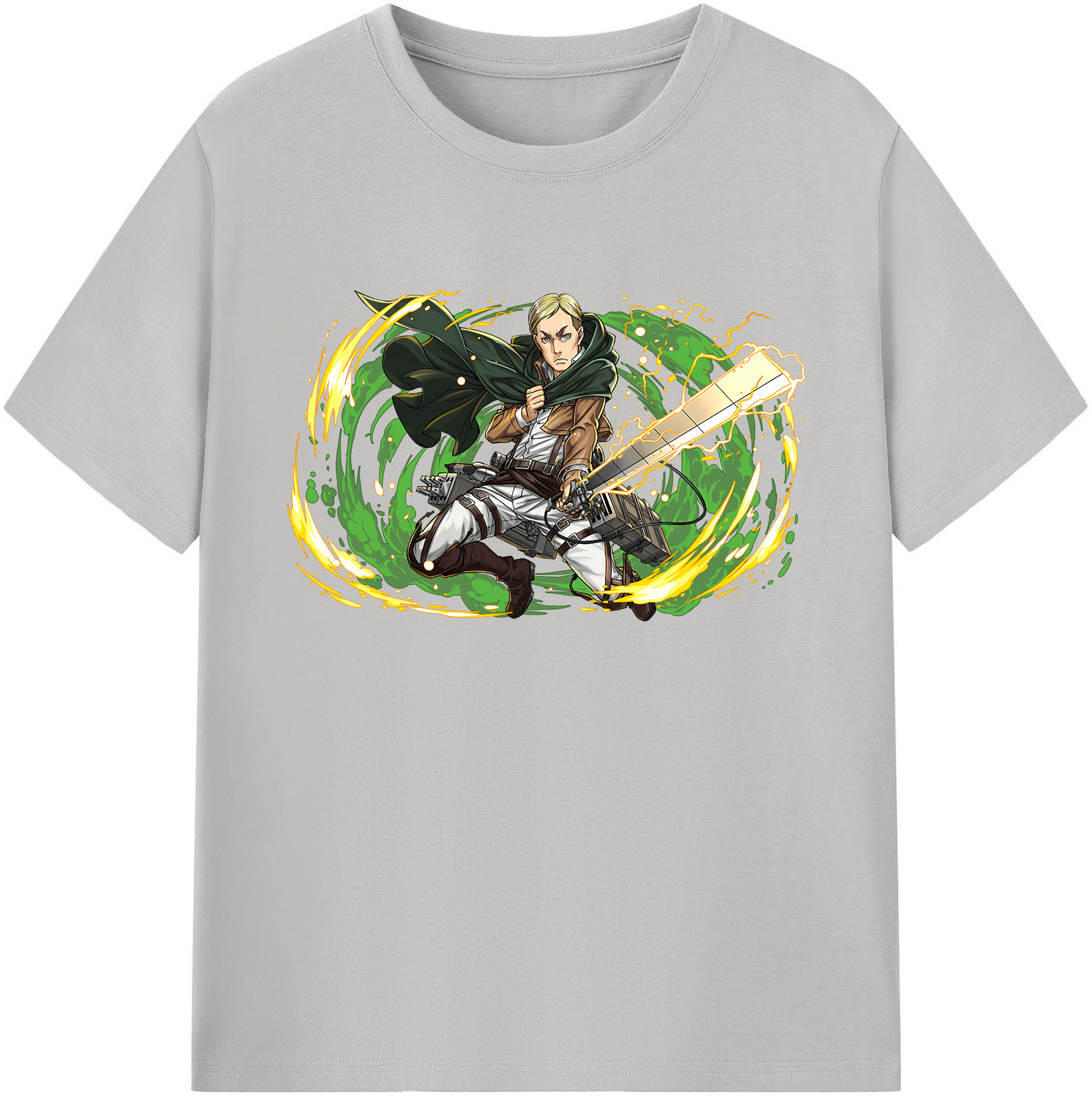 （画像用） 進撃の巨人 エルヴィン・スミス Attack on Titan Erwin Smith 綿100％ メンズ半袖Tシャツ｜肌触りやわらか＆通気性