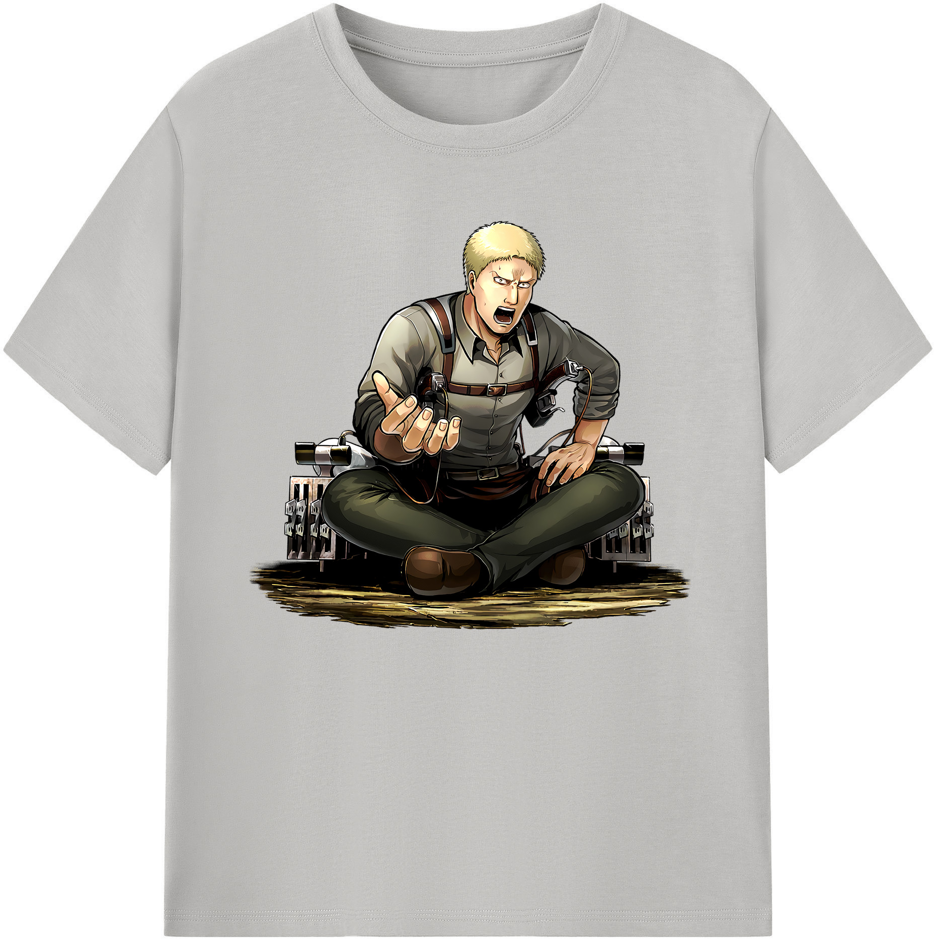 （画像用） 進撃の巨人 ライナー・ブラウン Attack on Titan Reiner Braun 綿100％ メンズ半袖Tシャツ｜肌触りやわらか＆通気性