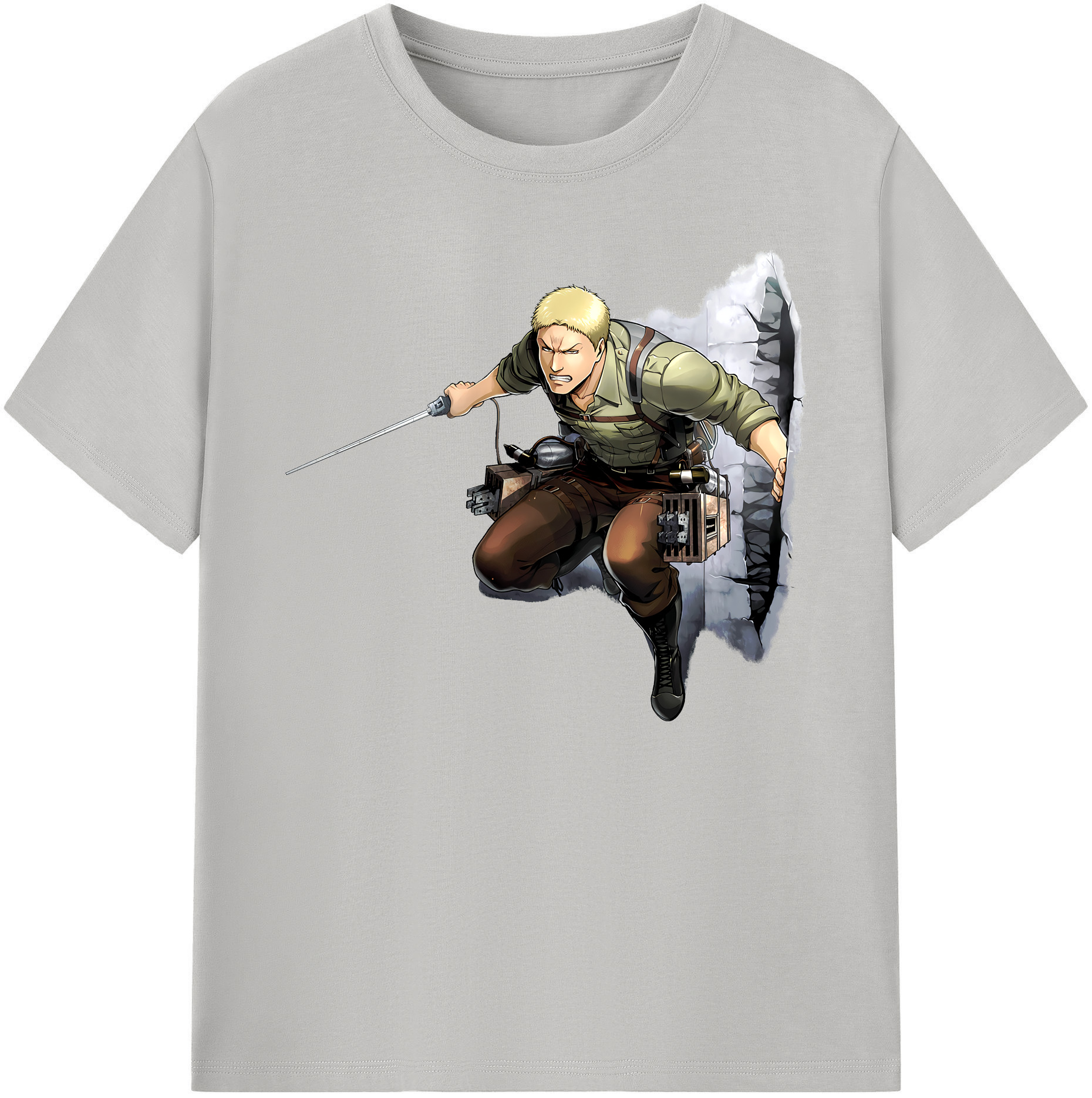 （画像用） 進撃の巨人 ライナー・ブラウン Attack on Titan Reiner Braun 綿100％ メンズ半袖Tシャツ｜肌触りやわらか＆通気性