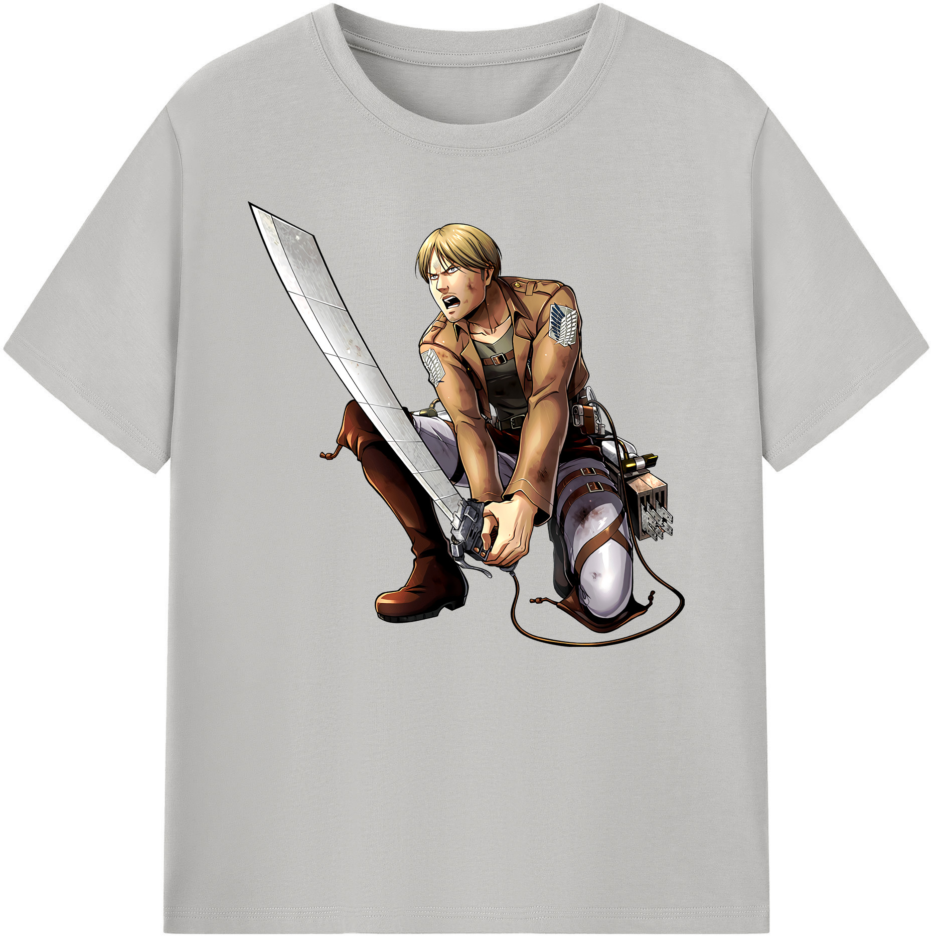 （画像用） 進撃の巨人 ミケ·ザカリアス Attack on Titan Mike Zakarius 綿100％ メンズ半袖Tシャツ｜肌触りやわらか＆通気性