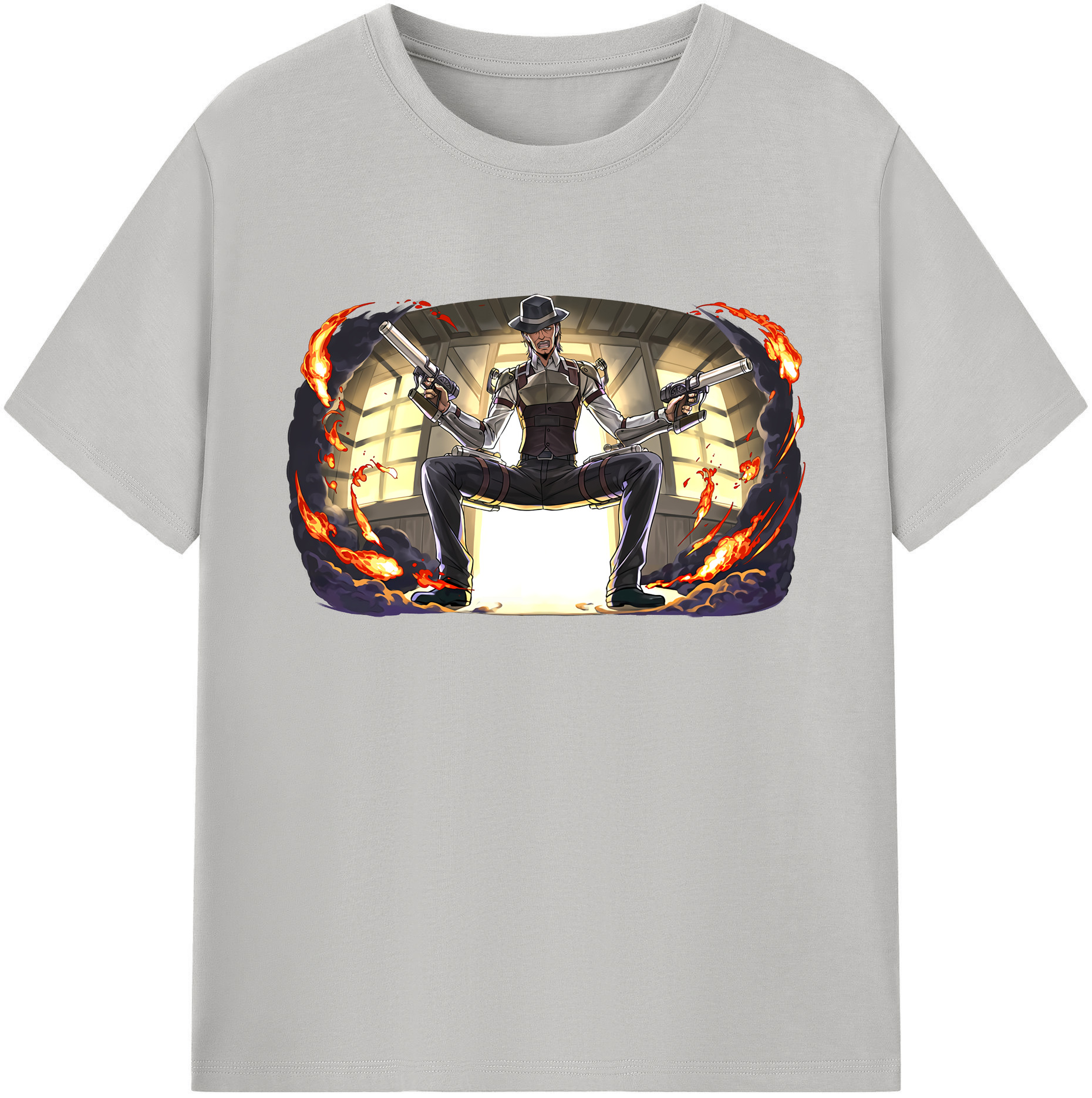 （画像用） 進撃の巨人 ケニー·アッカーマン Attack on Titan Kenny Ackerman 綿100％ メンズ半袖Tシャツ｜肌触りやわらか＆通気性