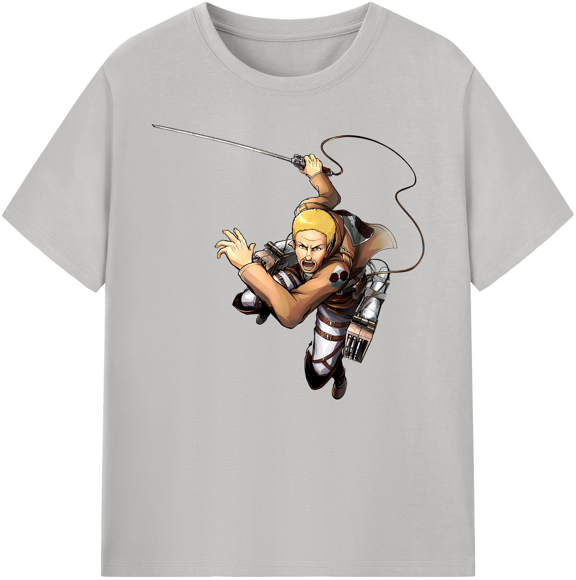 （画像用） 進撃の巨人 ハンネス Attack on Titan Hannes 綿100％ メンズ半袖Tシャツ｜肌触りやわらか＆通気性