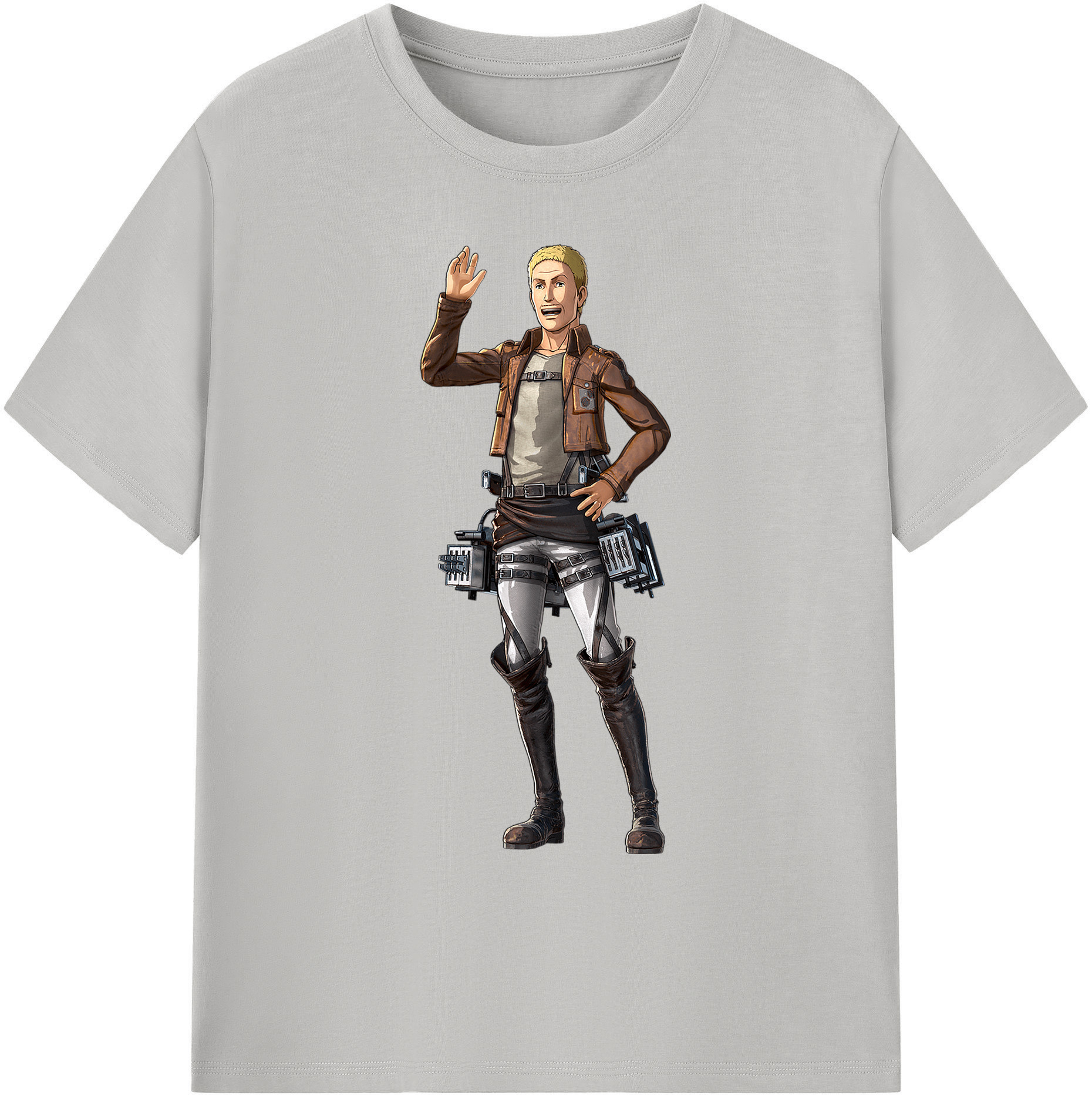 （画像用） 進撃の巨人 ハンネス Attack on Titan Hannes 綿100％ メンズ半袖Tシャツ｜肌触りやわらか＆通気性