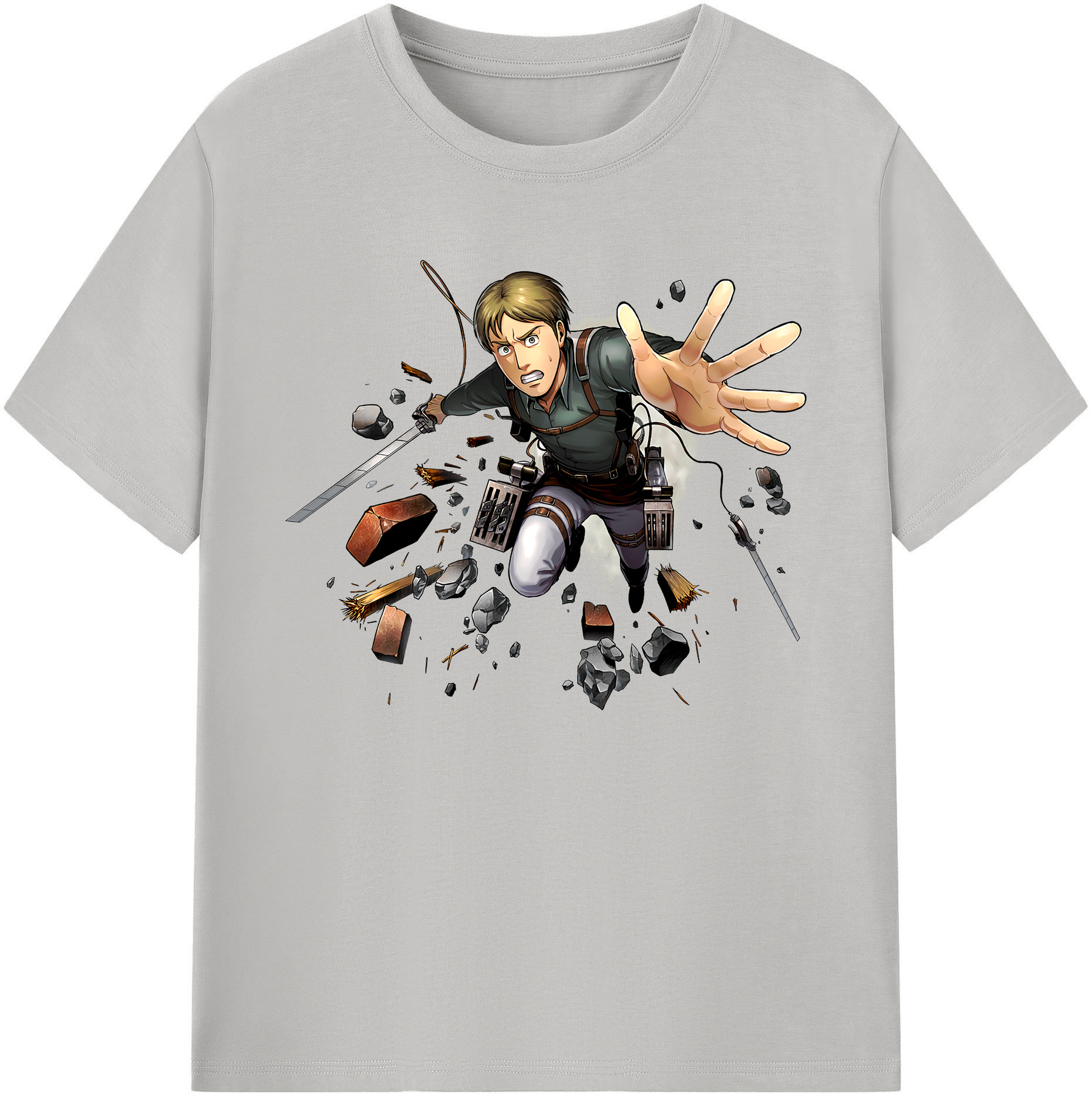 （画像用） 進撃の巨人 Attack on Titan 綿100％ メンズ半袖Tシャツ｜肌触りやわらか＆通気性