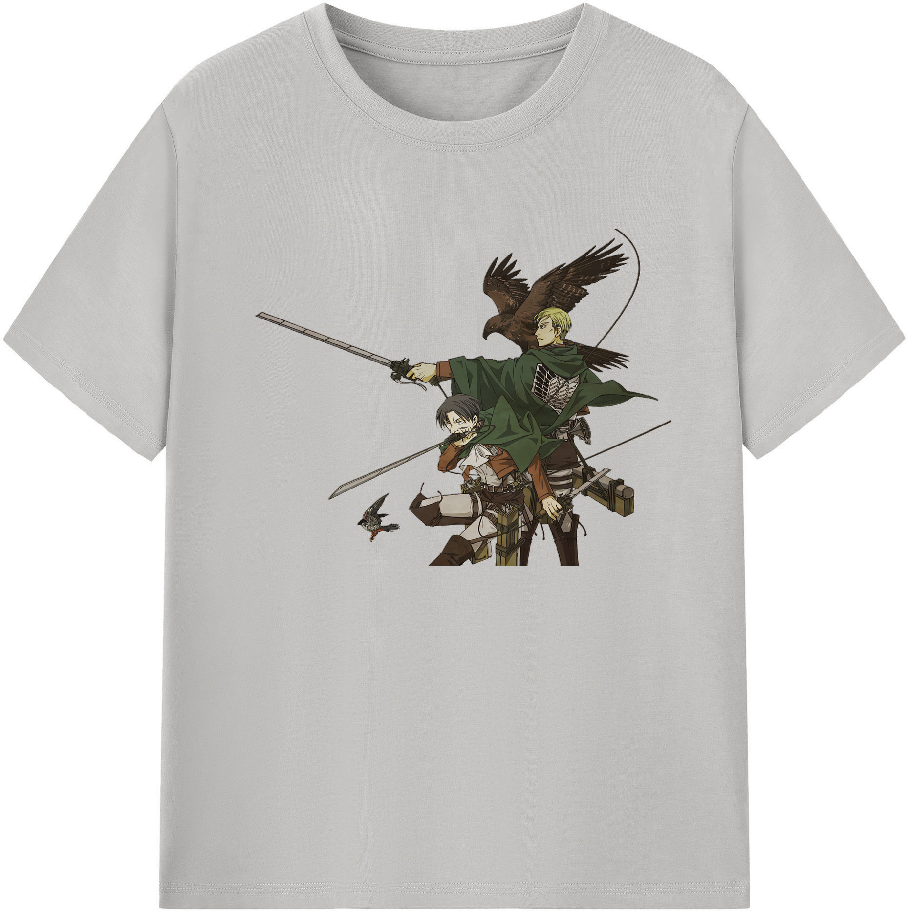 （画像用） 進撃の巨人 Attack on Titan 綿100％ メンズ半袖Tシャツ｜肌触りやわらか＆通気性