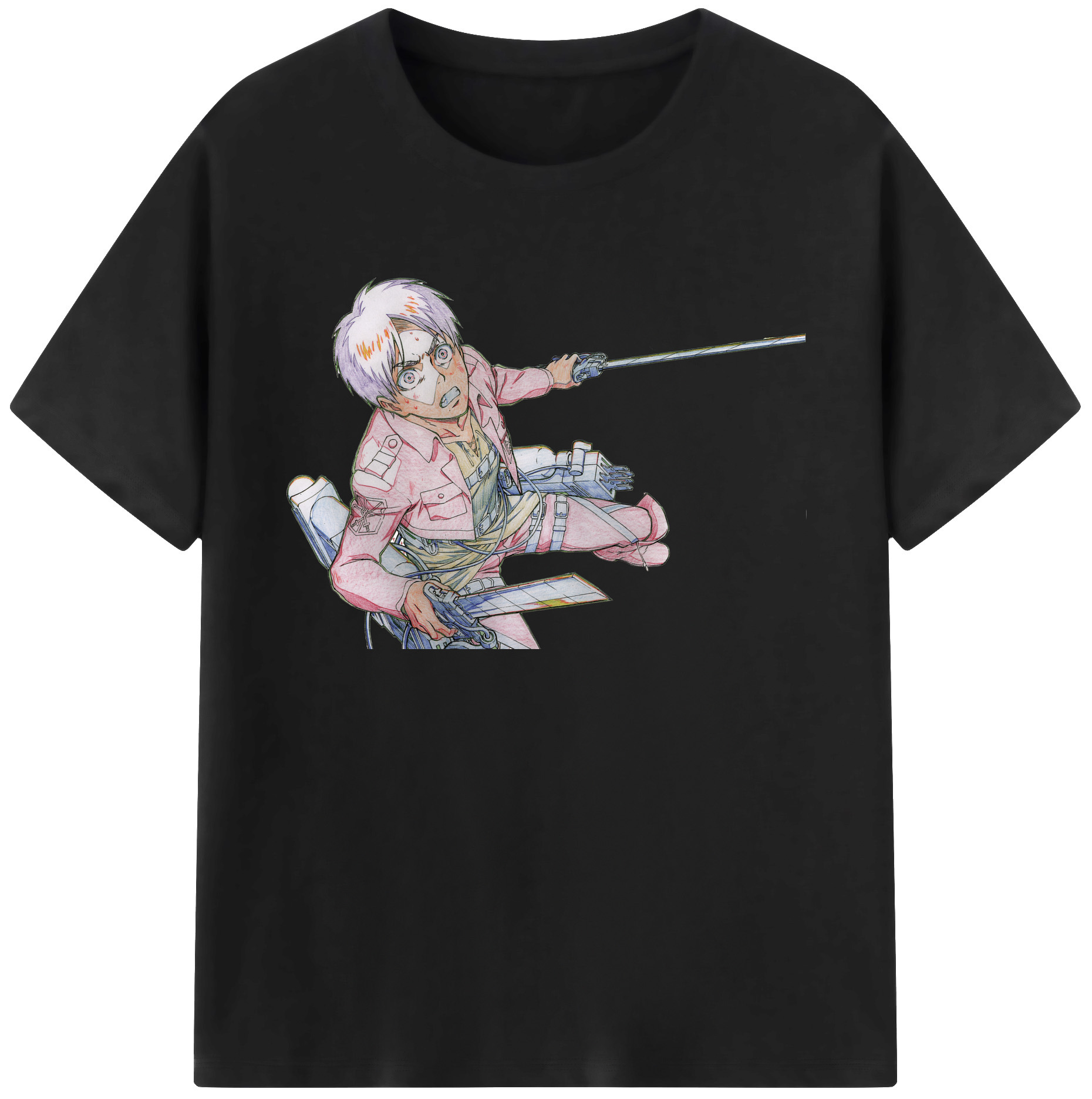 （画像用） 進撃の巨人 エレン･イェーガー Attack on Titan Eren Jäger 綿100％ メンズ半袖Tシャツ｜肌触りやわらか＆通気性
