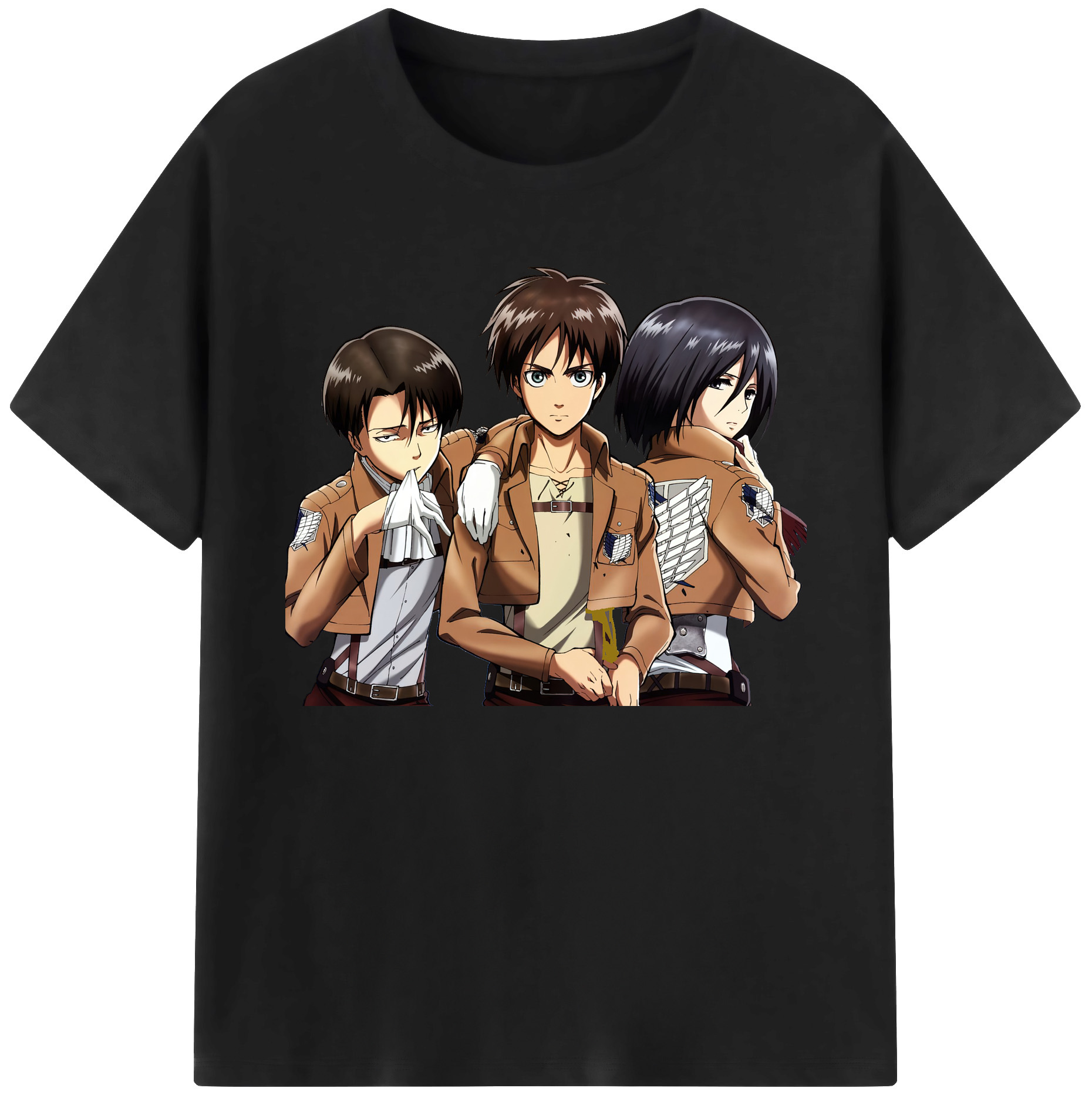 （画像用） 進撃の巨人 エレン･イェーガー Attack on Titan Eren Jäger 綿100％ メンズ半袖Tシャツ｜肌触りやわらか＆通気性