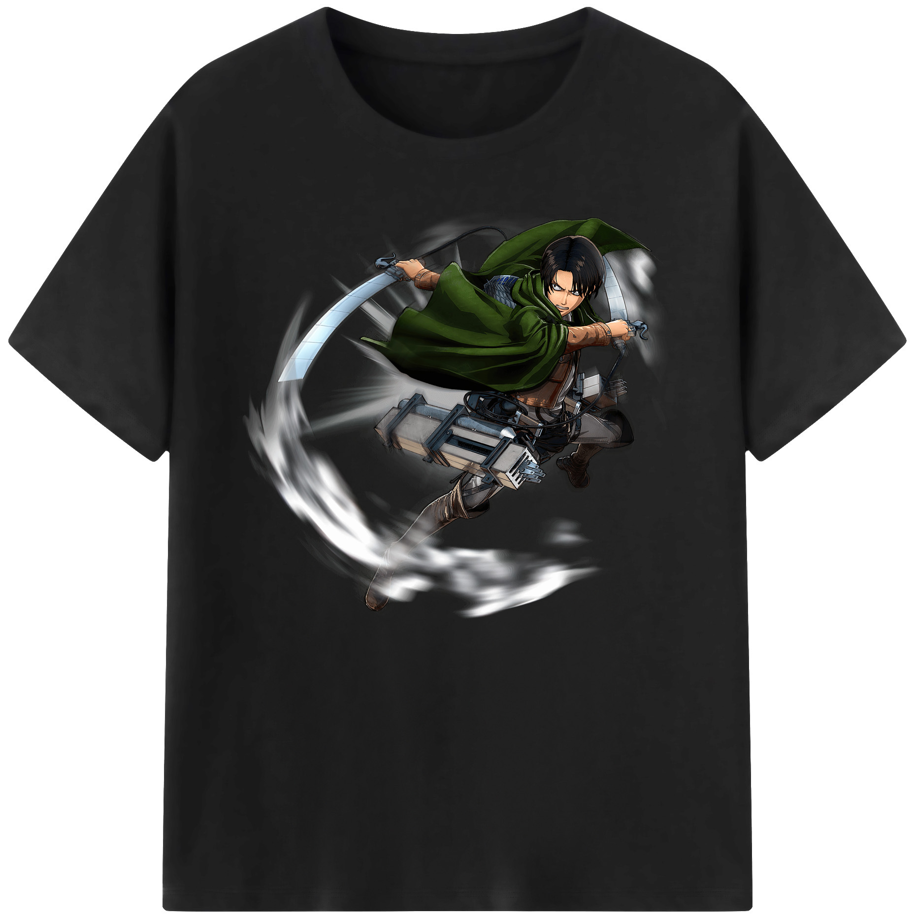 （画像用） 進撃の巨人 リヴァイ·アッカーマン Attack on Titan Levi Ackerman 綿100％ メンズ半袖Tシャツ｜肌触りやわらか＆通気性
