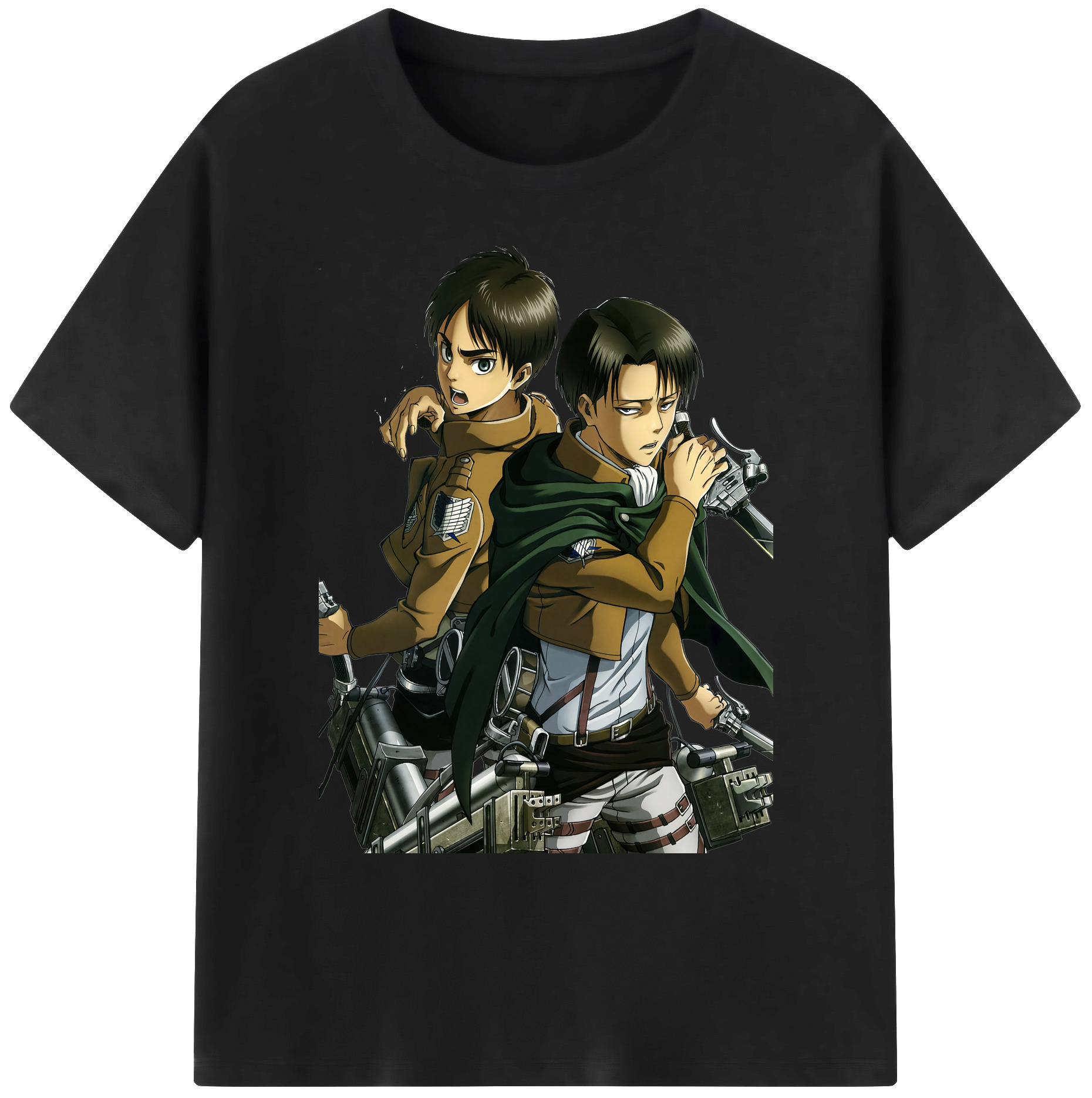 （画像用） 進撃の巨人 リヴァイ·アッカーマン Attack on Titan Levi Ackerman 綿100％ メンズ半袖Tシャツ｜肌触りやわらか＆通気性
