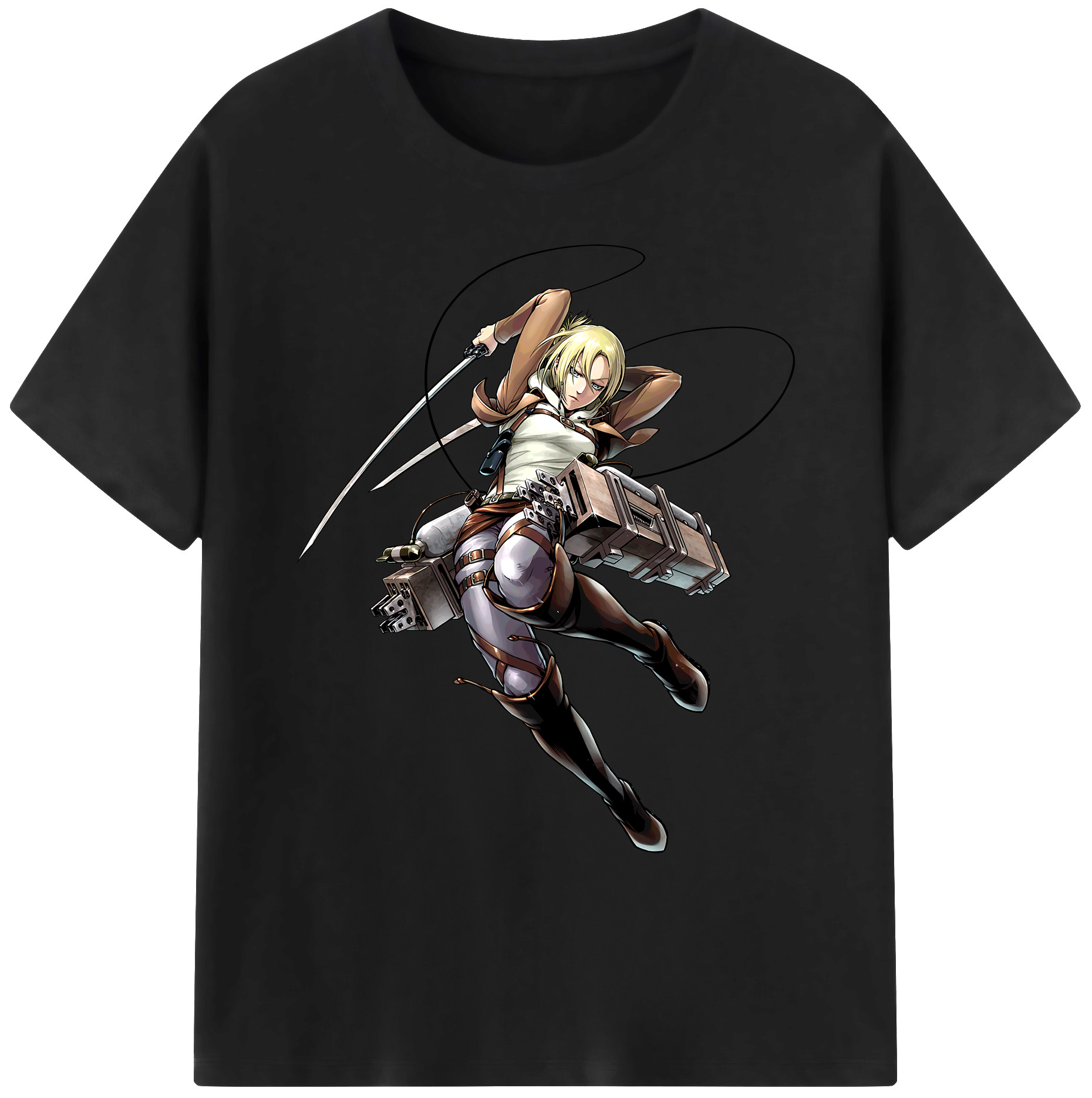 （画像用） 進撃の巨人 アニ・レオンハート Attack on Titan Annie Leonhart 綿100％ メンズ半袖Tシャツ｜肌触りやわらか＆通気性