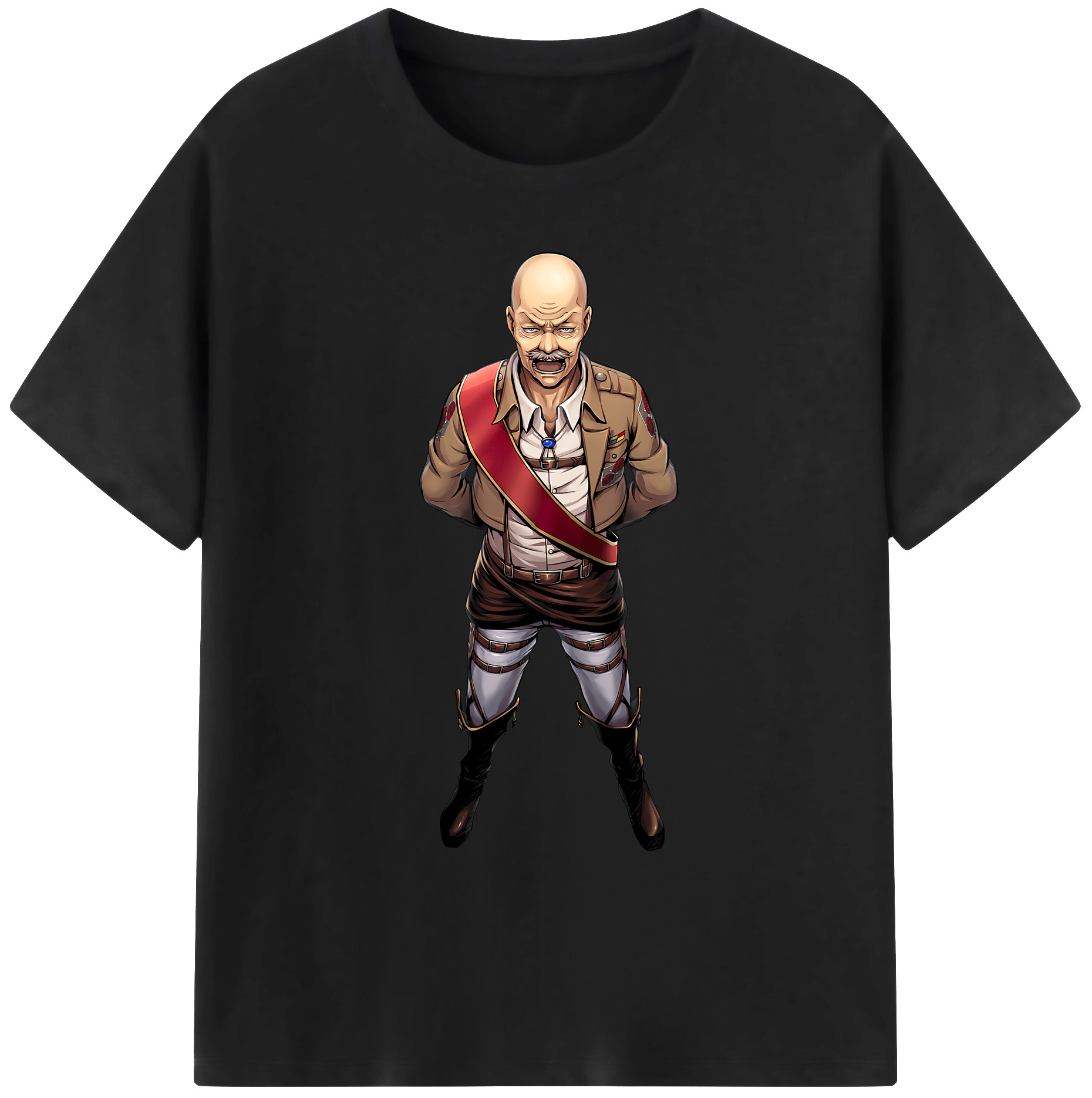 （画像用） 進撃の巨人 ドット·ピクシス Attack on Titan Dot Pixis 綿100％ メンズ半袖Tシャツ｜肌触りやわらか＆通気性