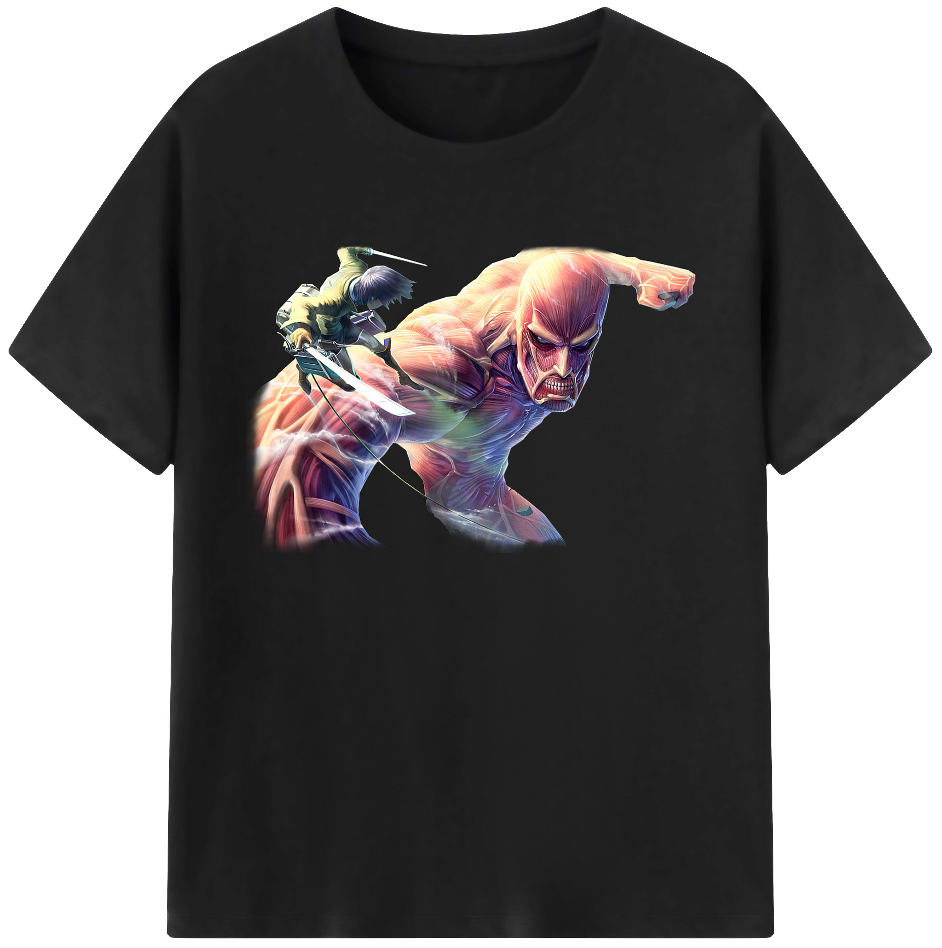 （画像用） 進撃の巨人 Attack on Titan 綿100％ メンズ半袖Tシャツ｜肌触りやわらか＆通気性