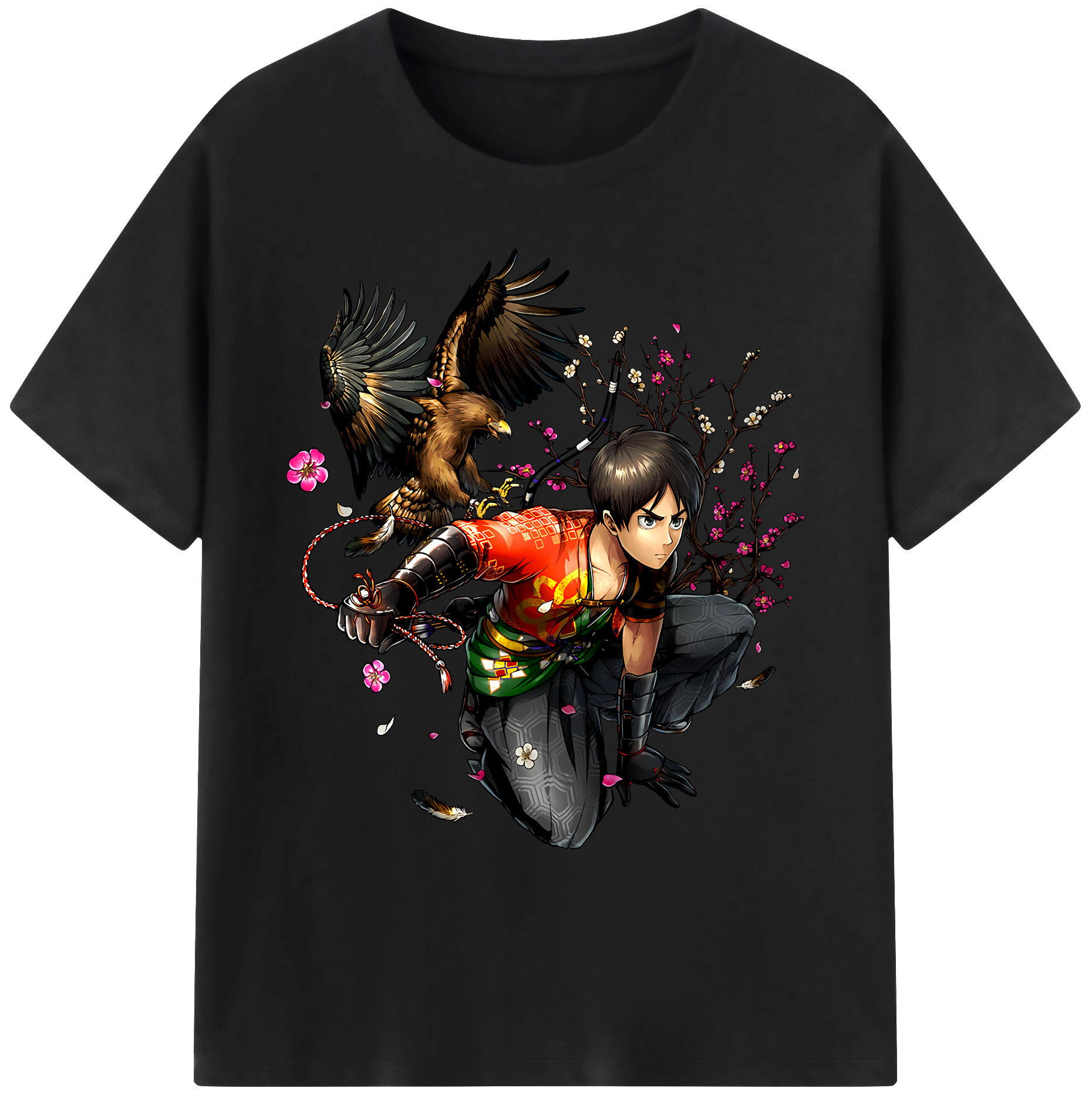 （画像用） 進撃の巨人 エレン･イェーガー Attack on Titan Eren Jäger 綿100％ メンズ半袖Tシャツ｜肌触りやわらか＆通気性