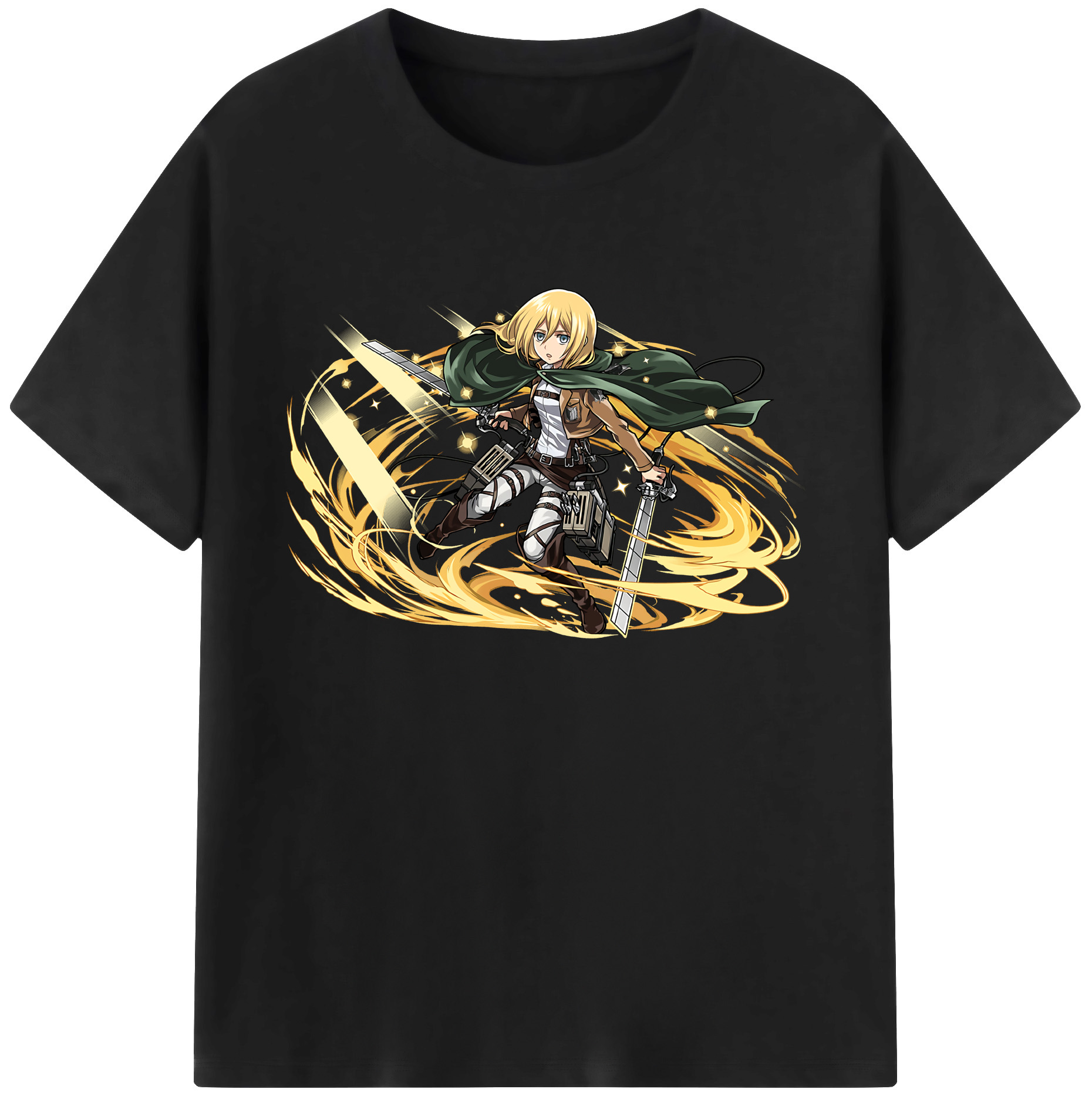 （画像用） 進撃の巨人 クリスタ·レンズ Attack on Titan Christa Lenz 綿100％ メンズ半袖Tシャツ｜肌触りやわらか＆通気性