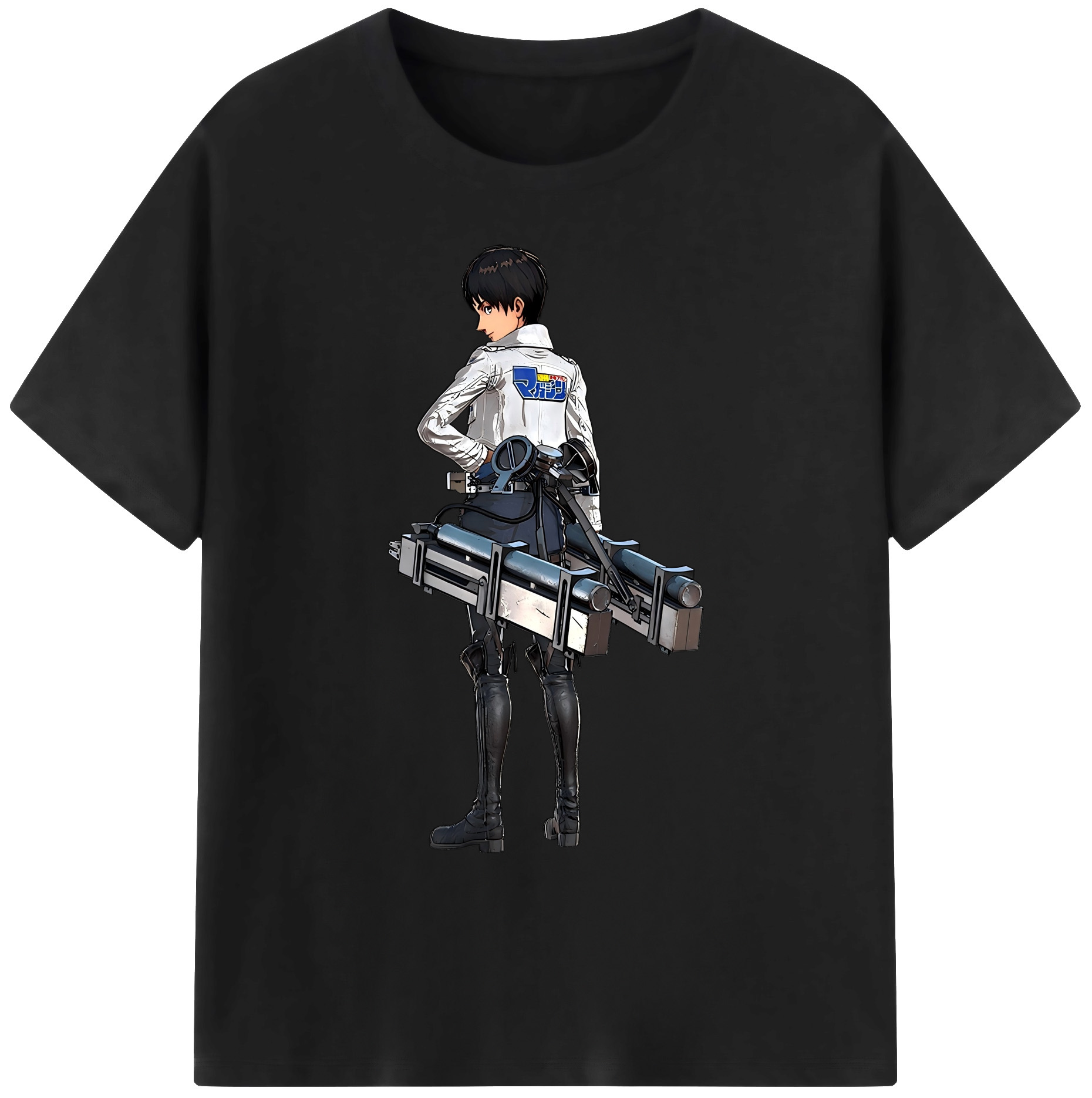 （画像用） 進撃の巨人 エレン･イェーガー Attack on Titan Eren Jäger 綿100％ メンズ半袖Tシャツ｜肌触りやわらか＆通気性