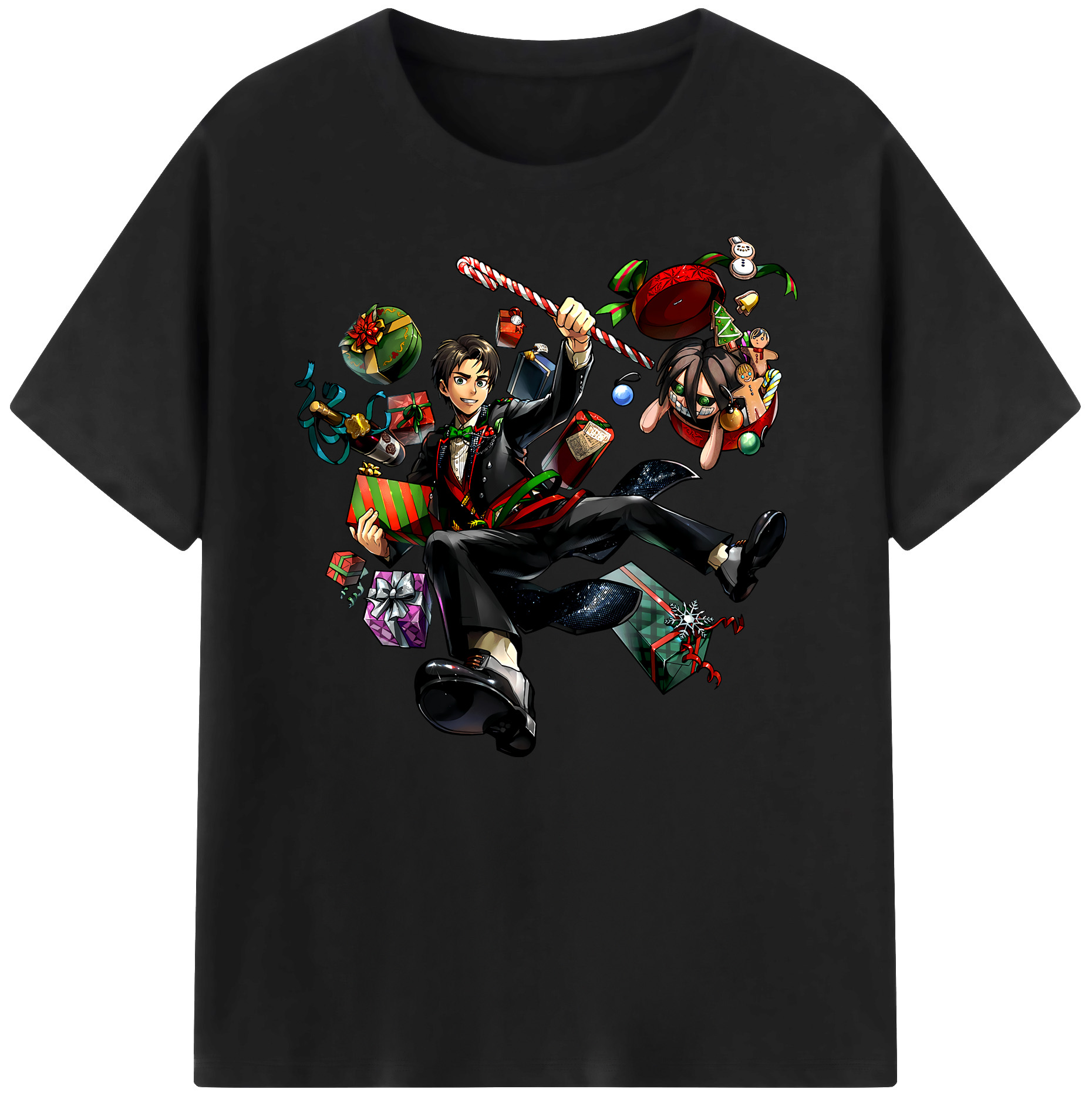（画像用） 進撃の巨人 エレン･イェーガー Attack on Titan Eren Jäger 綿100％ メンズ半袖Tシャツ｜肌触りやわらか＆通気性