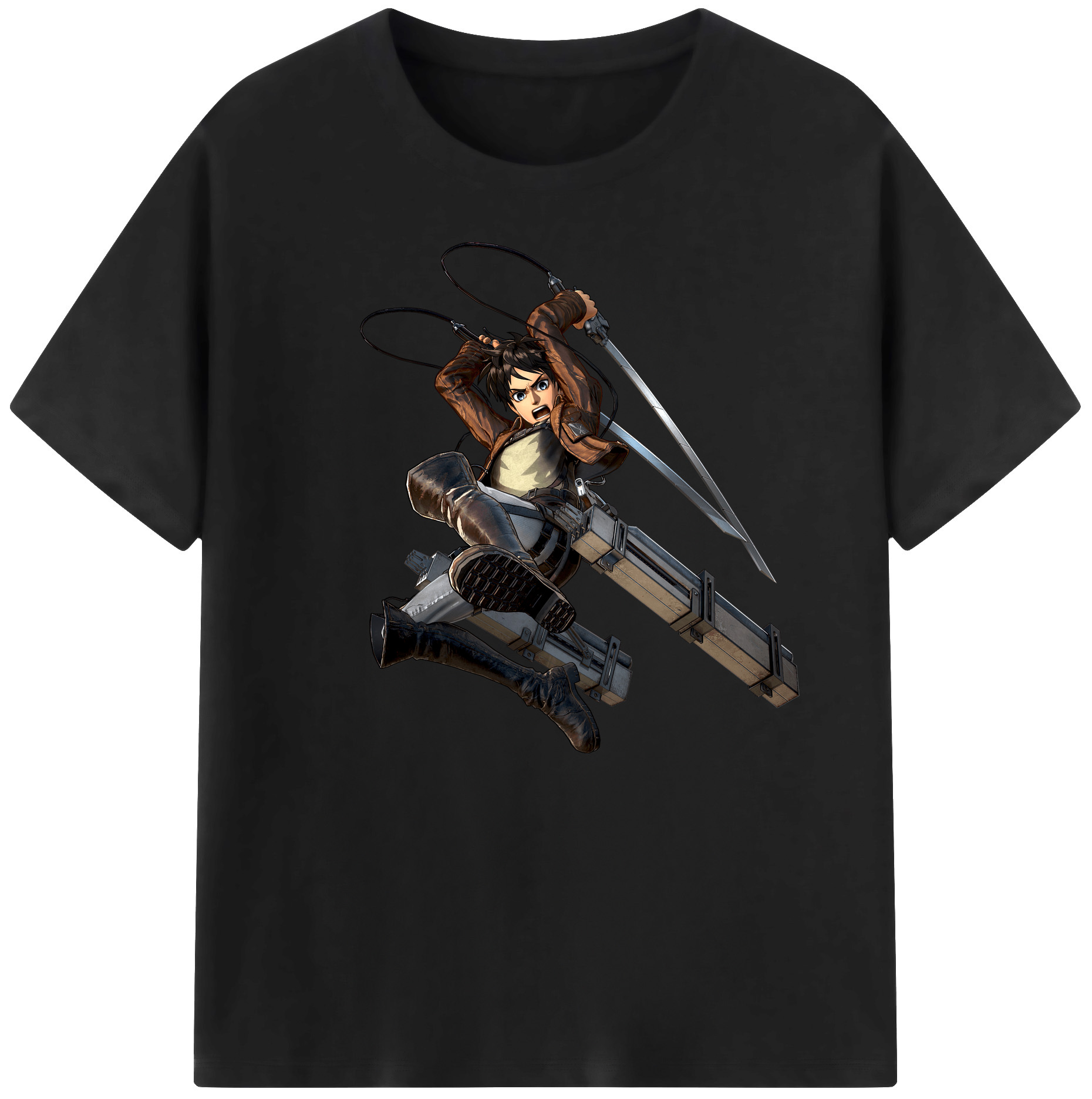 （画像用） 進撃の巨人 エレン･イェーガー Attack on Titan Eren Jäger 綿100％ メンズ半袖Tシャツ｜肌触りやわらか＆通気性