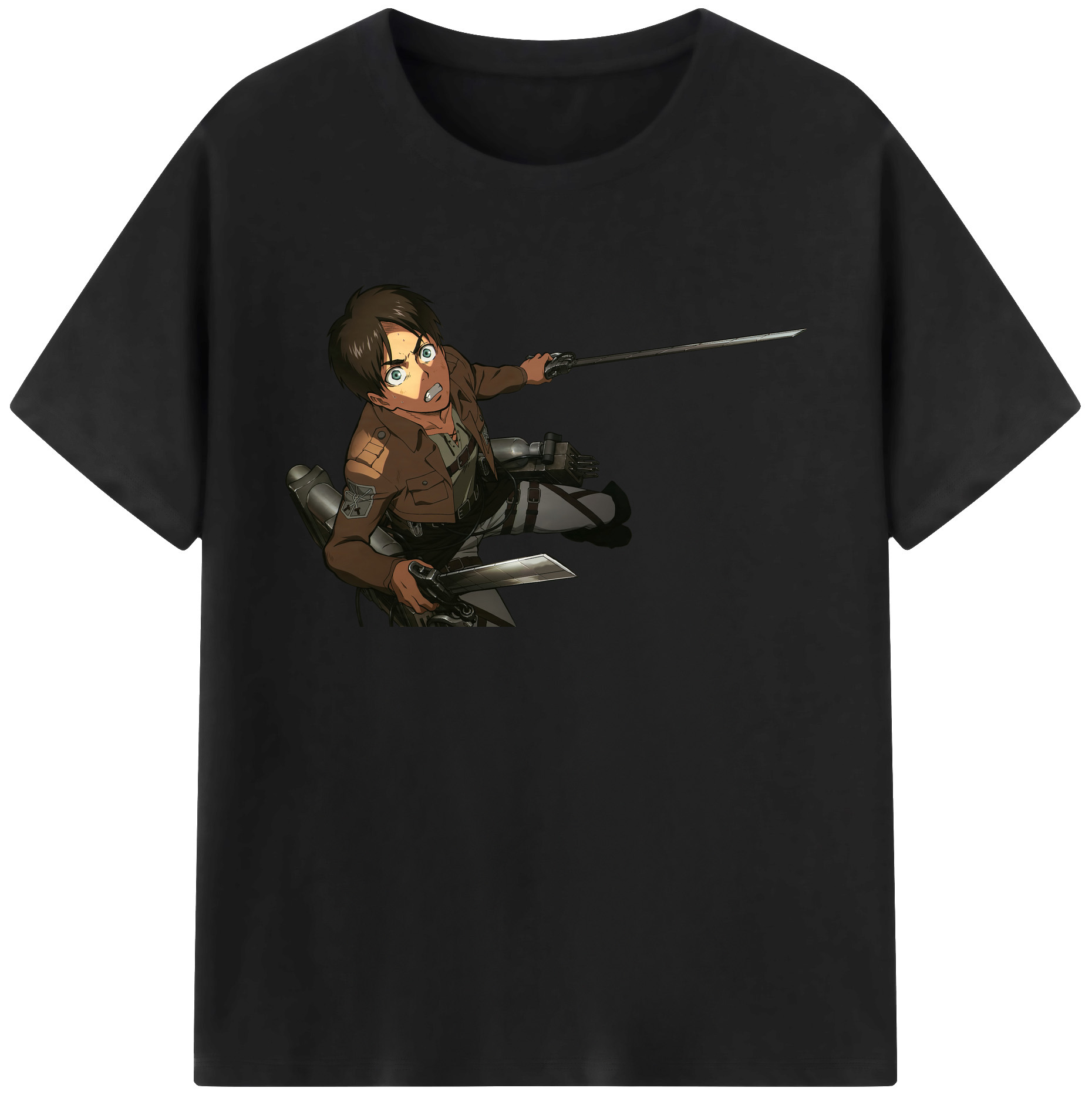 （画像用） 進撃の巨人 エレン･イェーガー Attack on Titan Eren Jäger 綿100％ メンズ半袖Tシャツ｜肌触りやわらか＆通気性