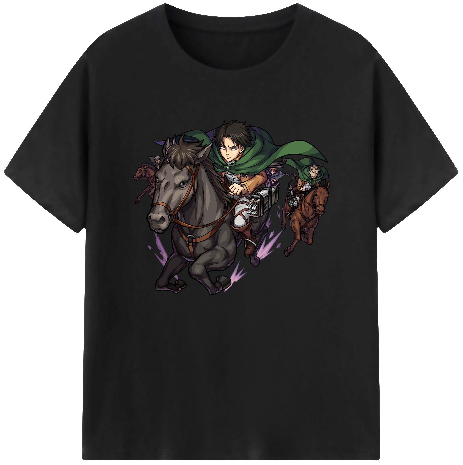 （画像用） 進撃の巨人 リヴァイ·アッカーマン Attack on Titan Levi Ackerman 綿100％ メンズ半袖Tシャツ｜肌触りやわらか＆通気性