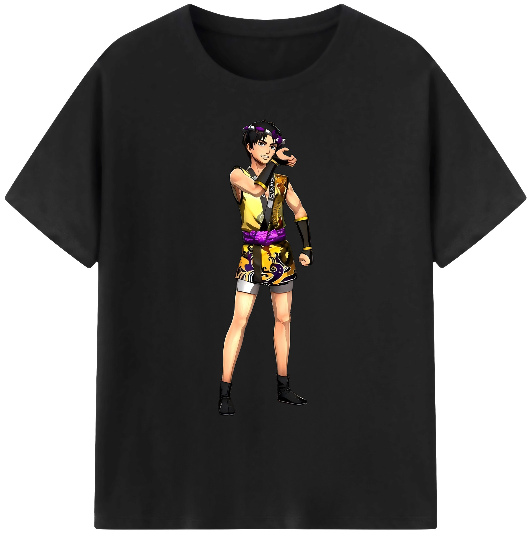 （画像用） 進撃の巨人 リヴァイ·アッカーマン Attack on Titan Levi Ackerman 綿100％ メンズ半袖Tシャツ｜肌触りやわらか＆通気性