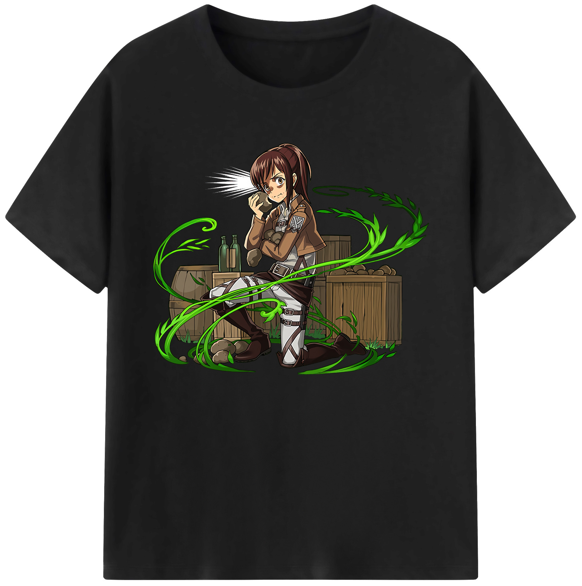 （画像用） 進撃の巨人 サシャ·ブラウス Attack on Titan Sasha Blaus 綿100％ メンズ半袖Tシャツ｜肌触りやわらか＆通気性