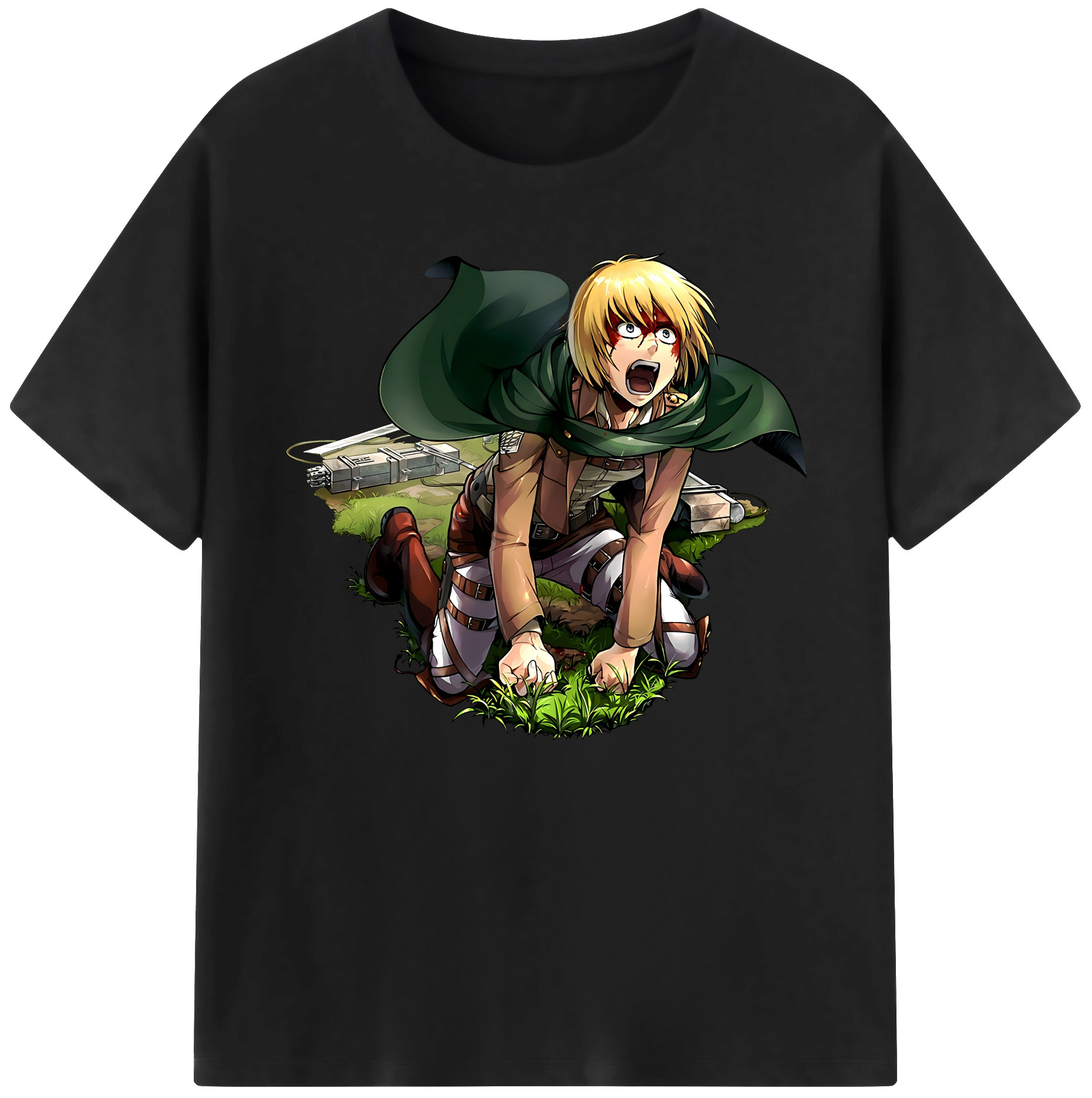 （画像用） 進撃の巨人 アルミン·アルレルト Attack on Titan Armin Arlert 綿100％ メンズ半袖Tシャツ｜肌触りやわらか＆通気性