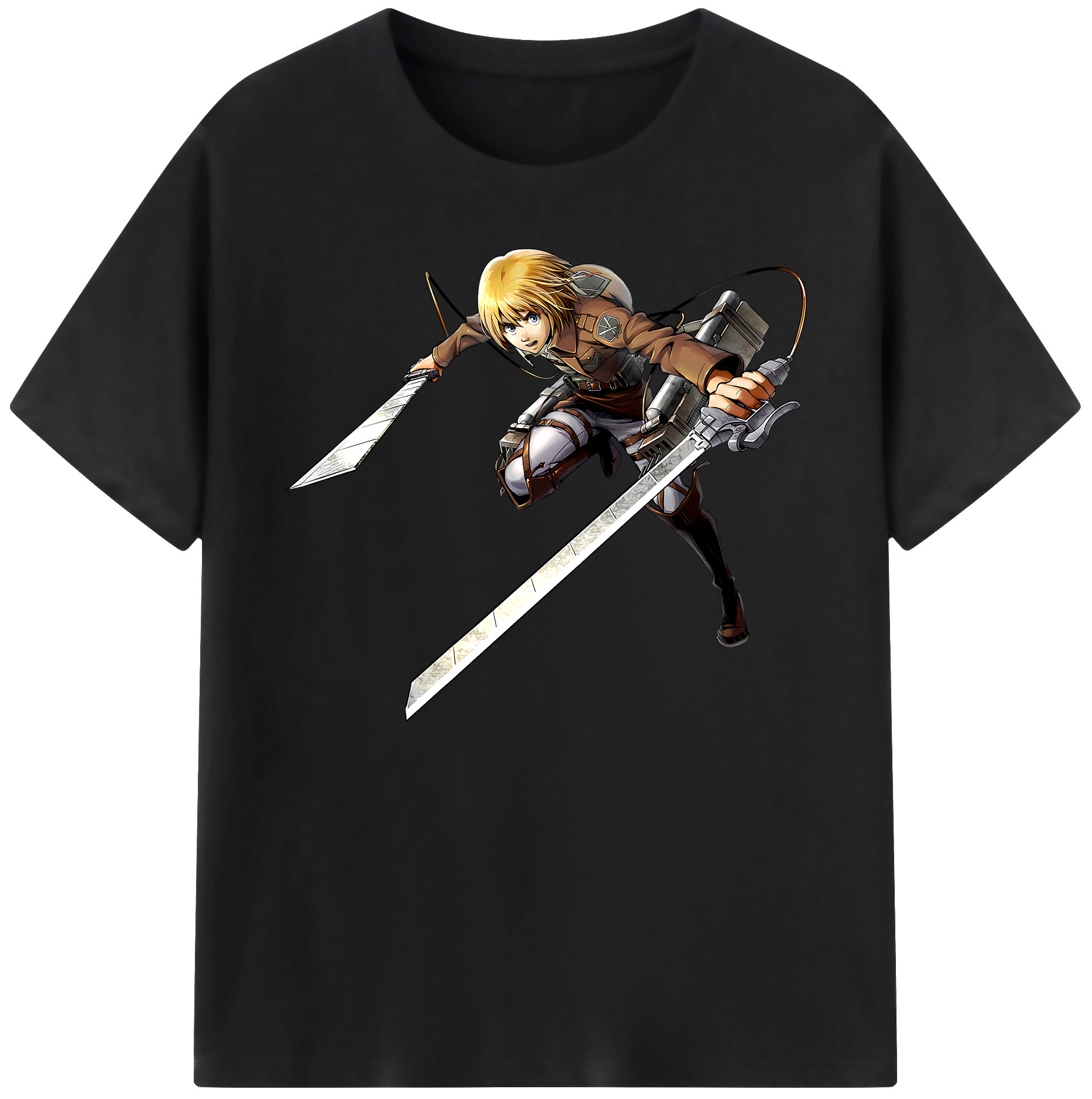 （画像用） 進撃の巨人 アルミン·アルレルト Attack on Titan Armin Arlert 綿100％ メンズ半袖Tシャツ｜肌触りやわらか＆通気性