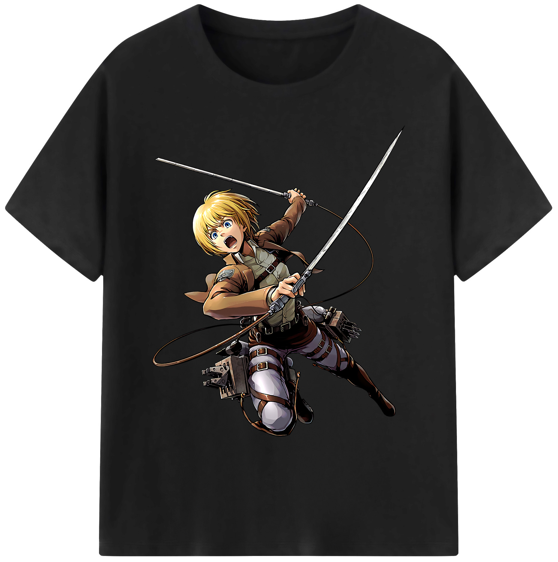 （画像用） 進撃の巨人 アルミン·アルレルト Attack on Titan Armin Arlert 綿100％ メンズ半袖Tシャツ｜肌触りやわらか＆通気性