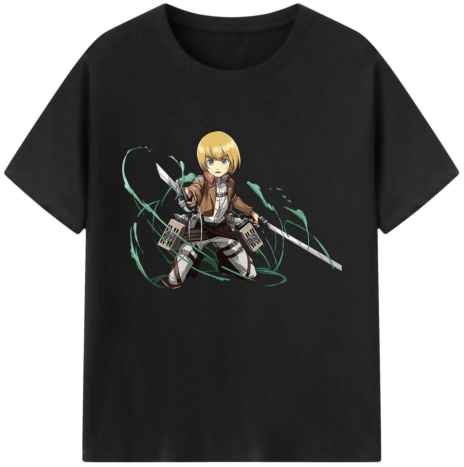 （画像用） 進撃の巨人 アルミン·アルレルト Attack on Titan Armin Arlert 綿100％ メンズ半袖Tシャツ｜肌触りやわらか＆通気性