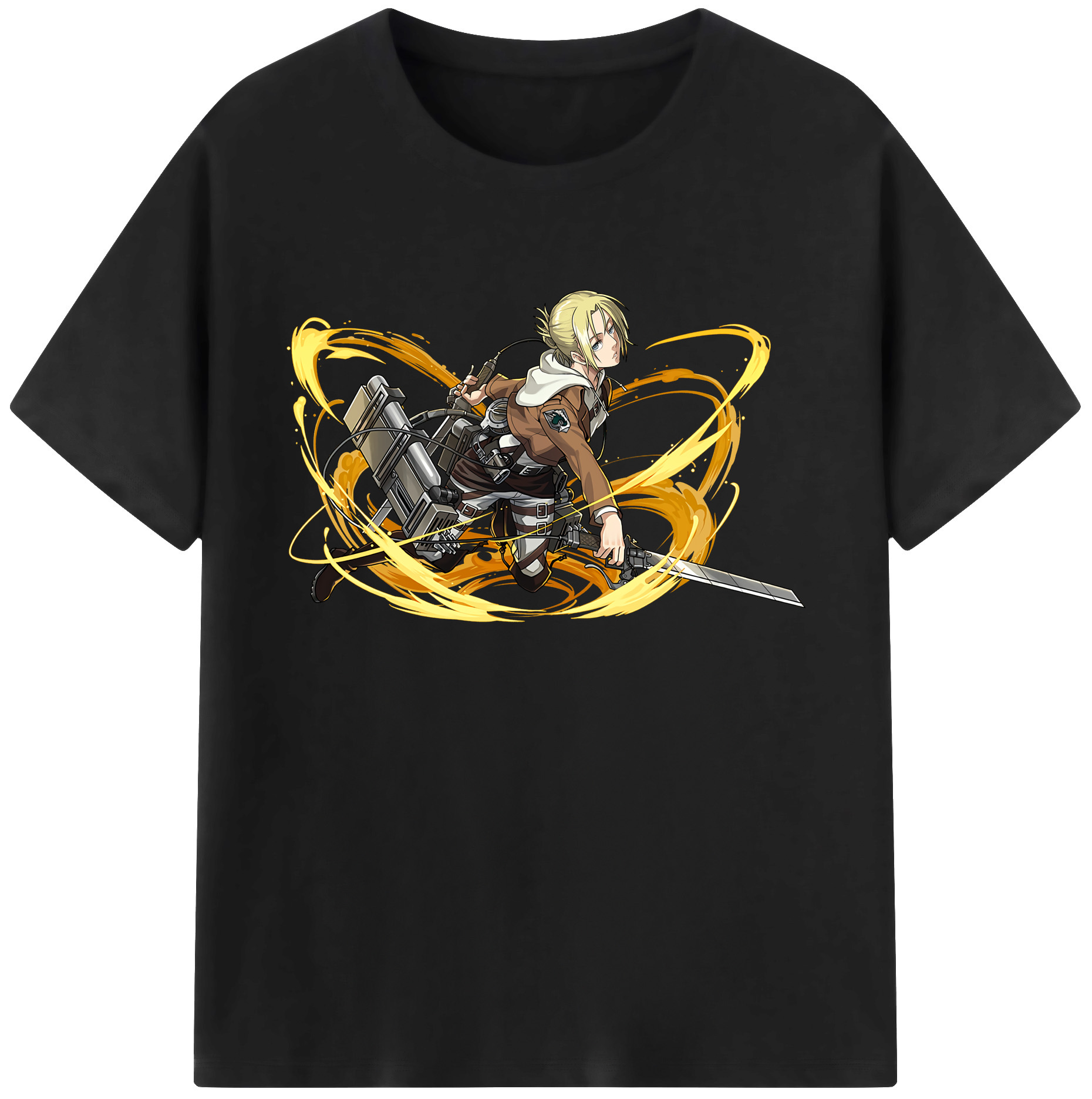 （画像用） 進撃の巨人 アニ・レオンハート Attack on Titan Annie Leonhart 綿100％ メンズ半袖Tシャツ｜肌触りやわらか＆通気性