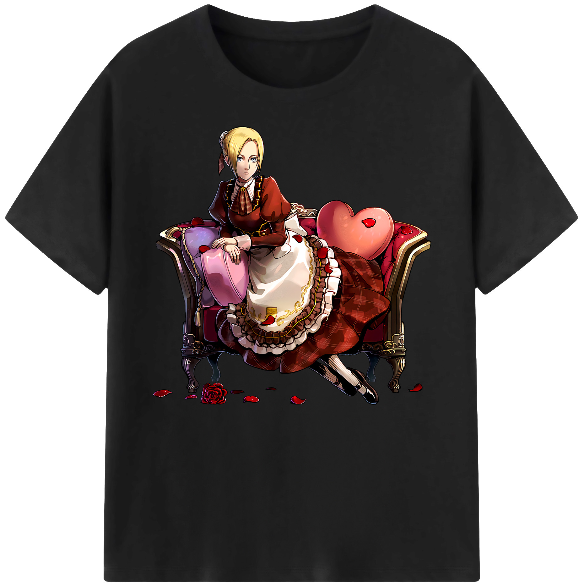 （画像用） 進撃の巨人 アニ・レオンハート Attack on Titan Annie Leonhart 綿100％ メンズ半袖Tシャツ｜肌触りやわらか＆通気性