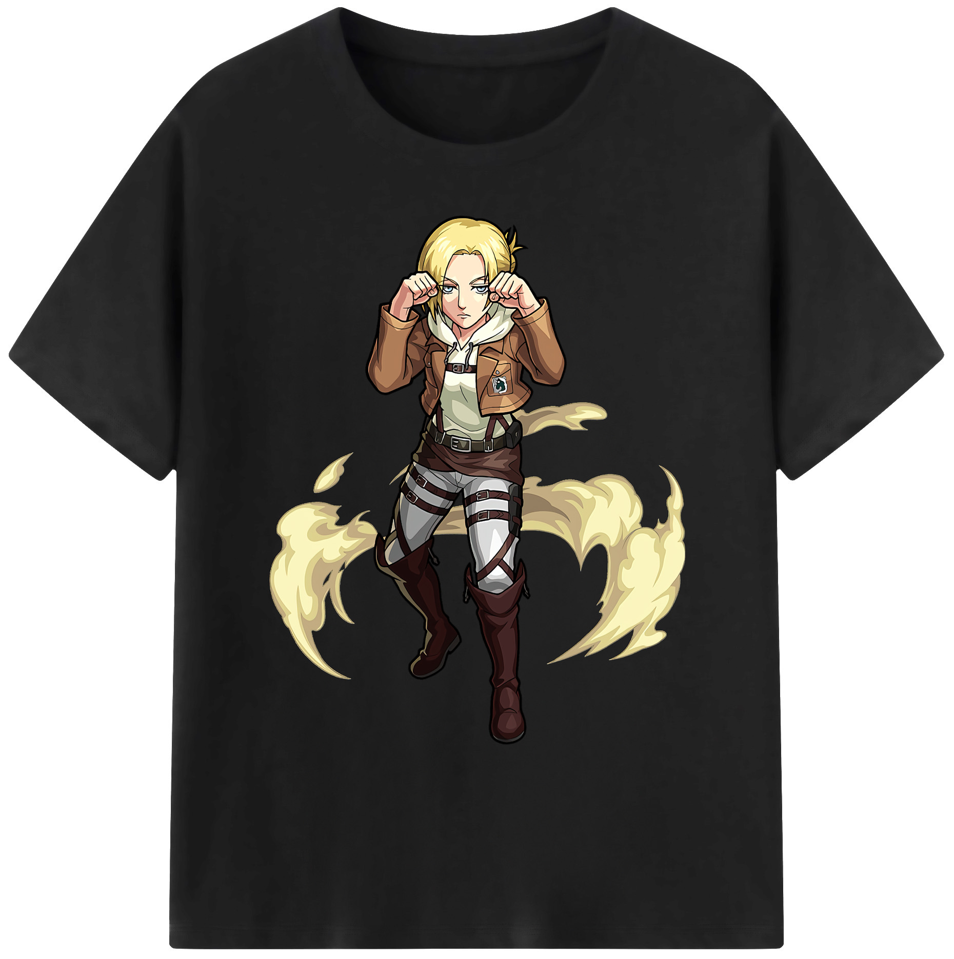 （画像用） 進撃の巨人 アニ・レオンハート Attack on Titan Annie Leonhart 綿100％ メンズ半袖Tシャツ｜肌触りやわらか＆通気性