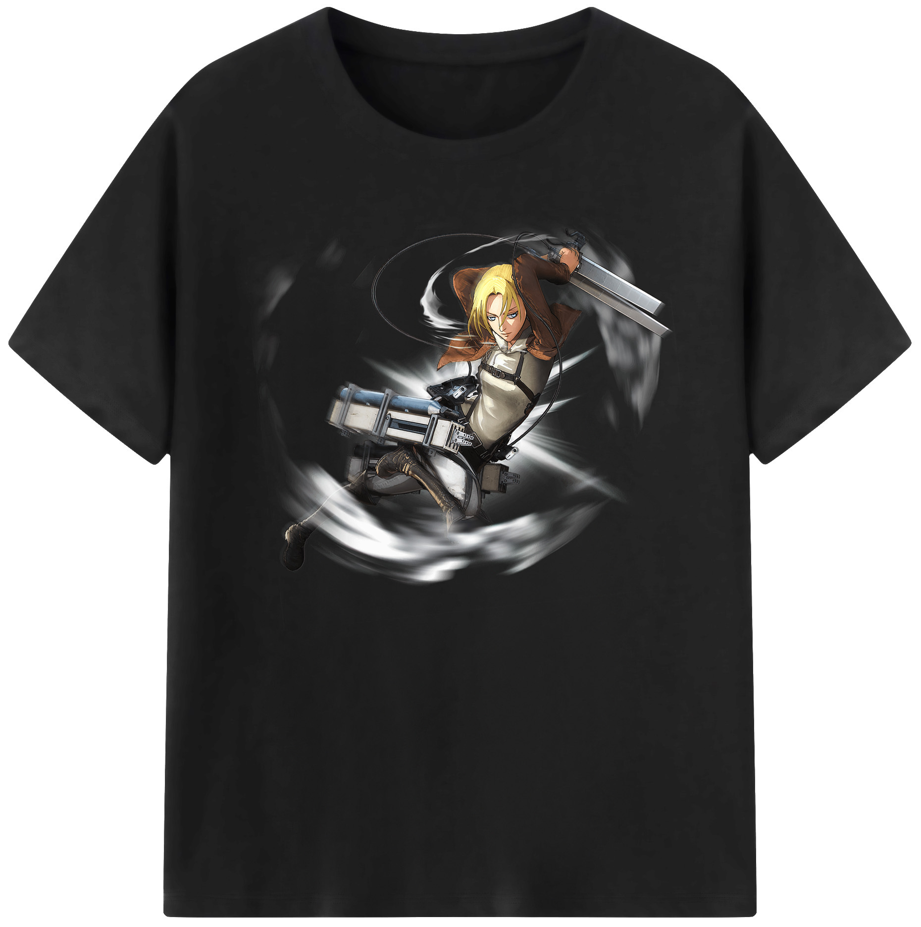 （画像用） 進撃の巨人 アニ・レオンハート Attack on Titan Annie Leonhart 綿100％ メンズ半袖Tシャツ｜肌触りやわらか＆通気性