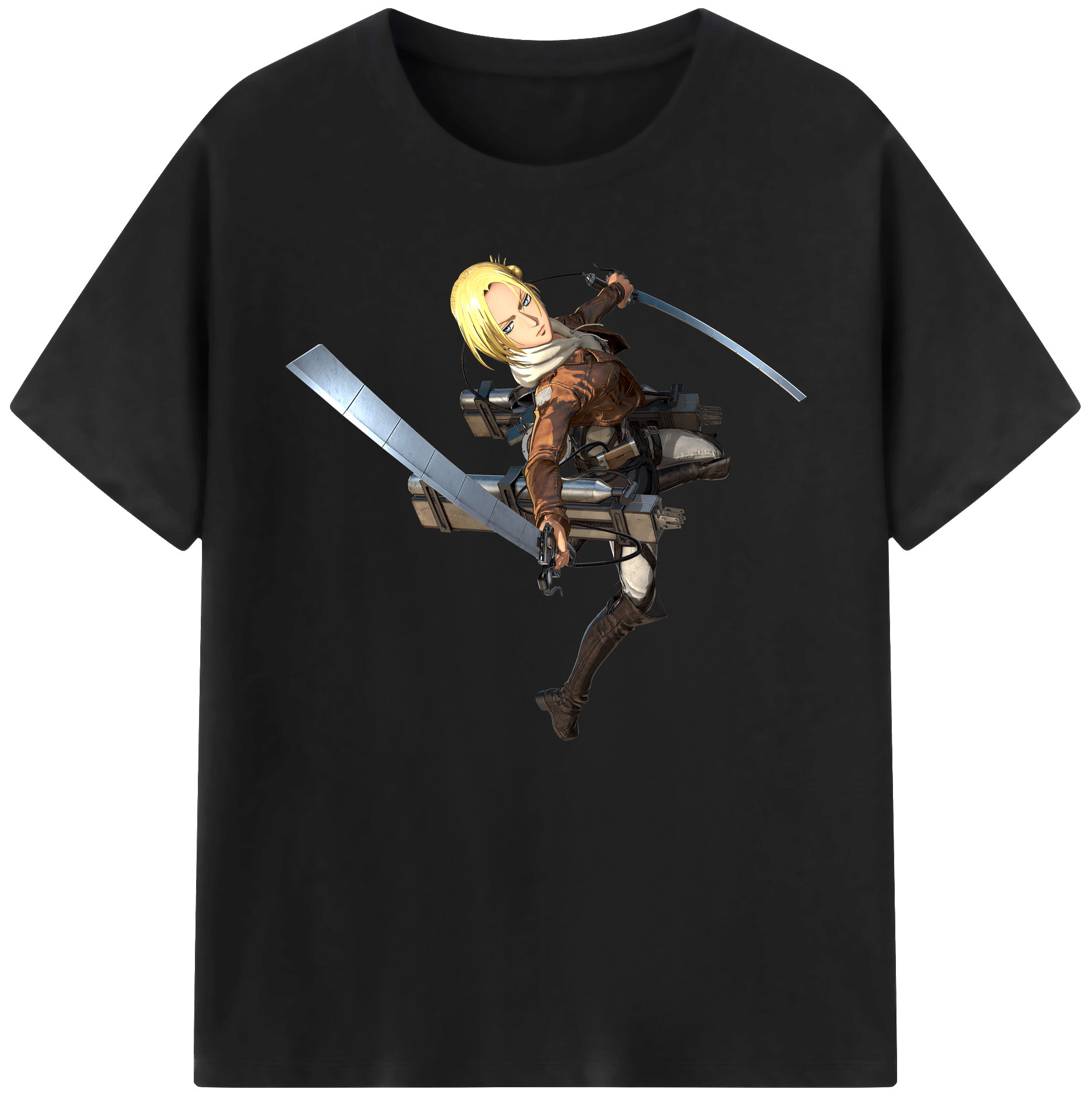 （画像用） 進撃の巨人 アニ・レオンハート Attack on Titan Annie Leonhart 綿100％ メンズ半袖Tシャツ｜肌触りやわらか＆通気性