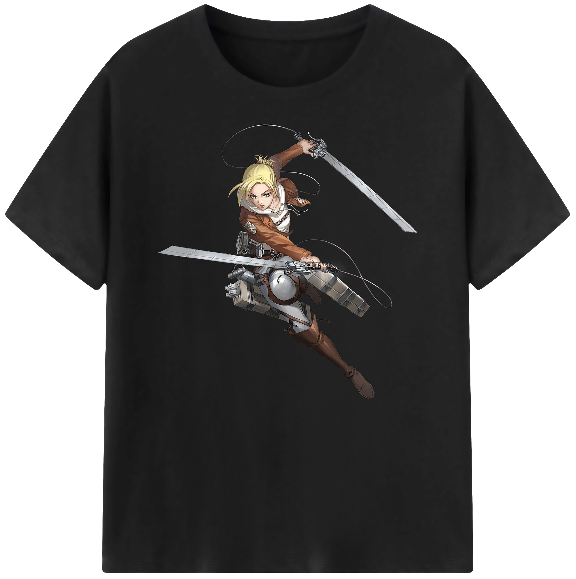 （画像用） 進撃の巨人 アニ・レオンハート Attack on Titan Annie Leonhart 綿100％ メンズ半袖Tシャツ｜肌触りやわらか＆通気性