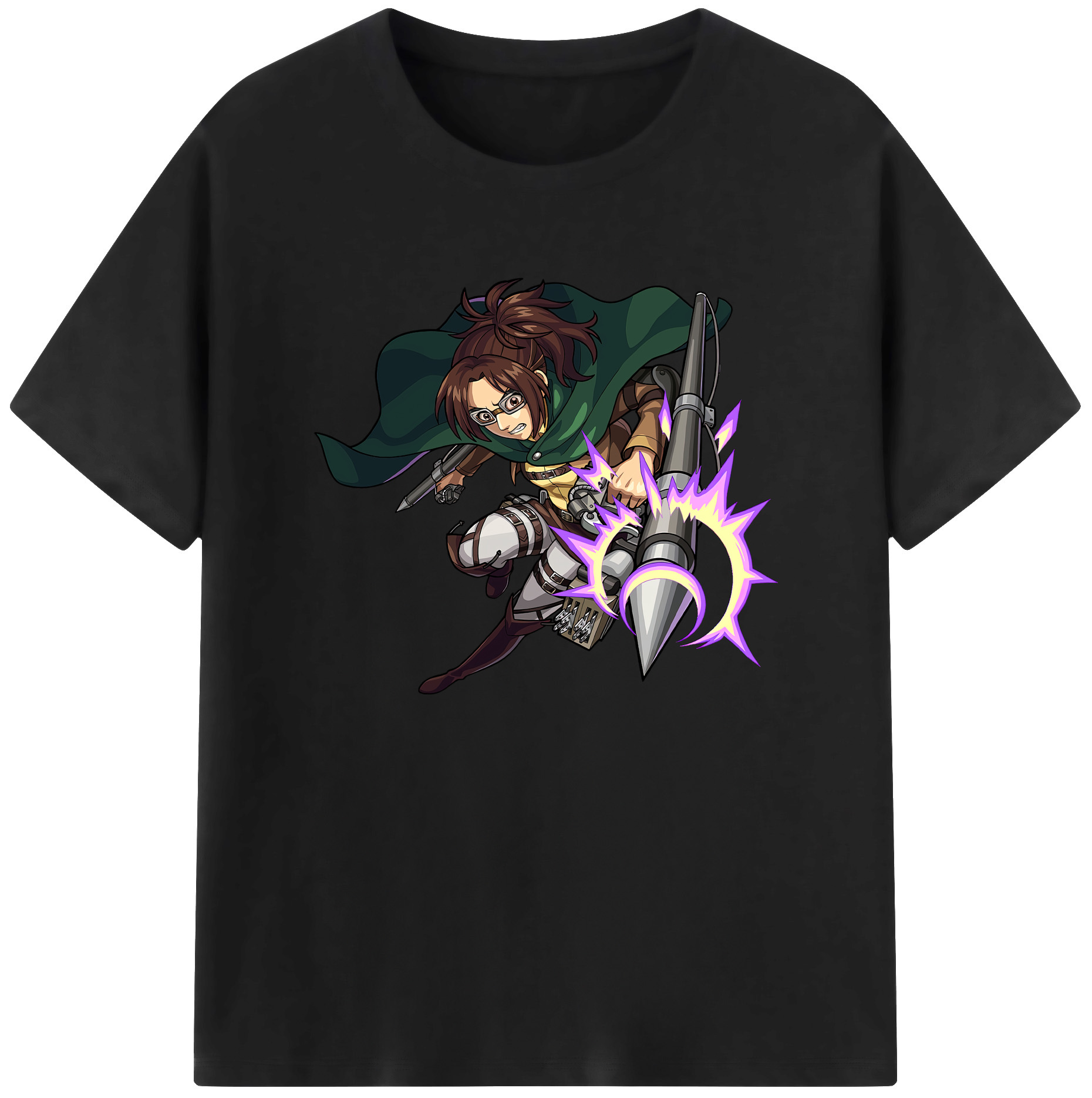 （画像用） 進撃の巨人 ハンジ·ゾエ Attack on Titan Hanji Zoe 綿100％ メンズ半袖Tシャツ｜肌触りやわらか＆通気性
