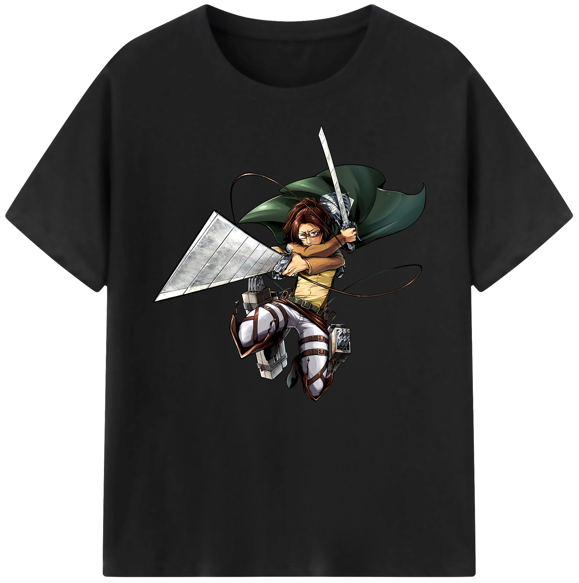 （画像用） 進撃の巨人 ハンジ·ゾエ Attack on Titan Hanji Zoe 綿100％ メンズ半袖Tシャツ｜肌触りやわらか＆通気性