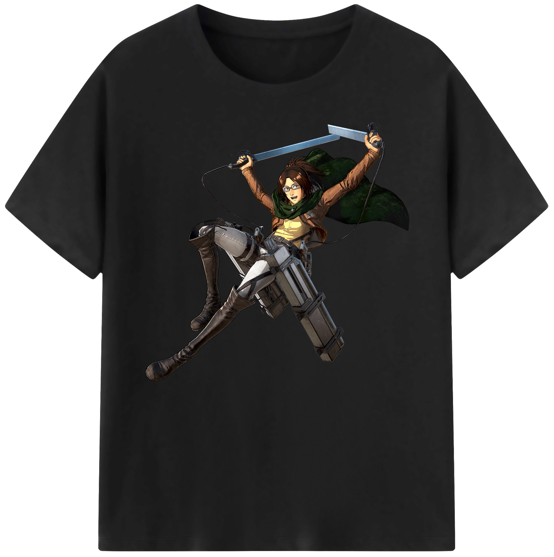 （画像用） 進撃の巨人 ハンジ·ゾエ Attack on Titan Hanji Zoe 綿100％ メンズ半袖Tシャツ｜肌触りやわらか＆通気性