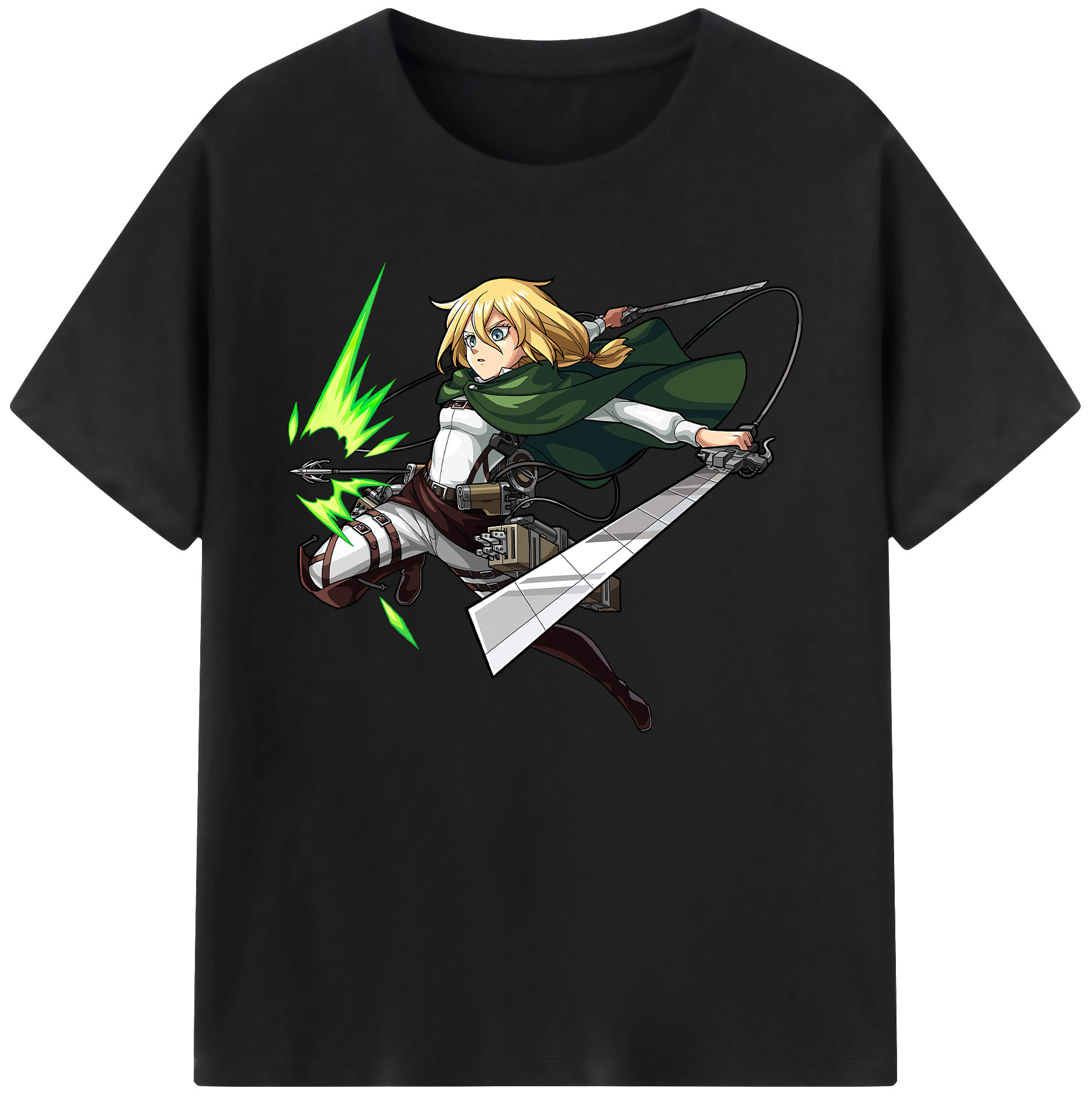 （画像用） 進撃の巨人 クリスタ·レンズ Attack on Titan Christa Lenz 綿100％ メンズ半袖Tシャツ｜肌触りやわらか＆通気性