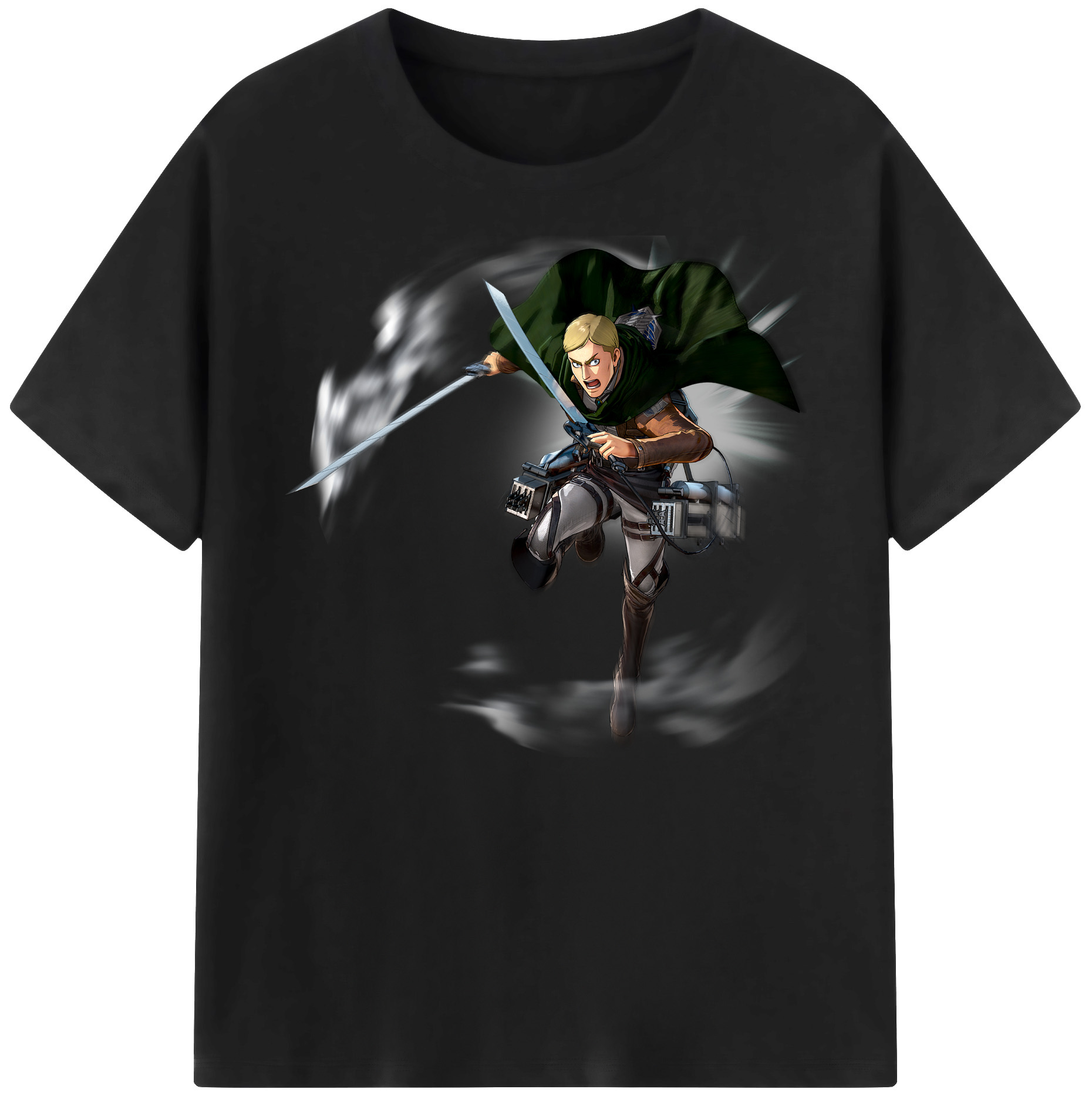 （画像用） 進撃の巨人 エルヴィン・スミス Attack on Titan Erwin Smith 綿100％ メンズ半袖Tシャツ｜肌触りやわらか＆通気性