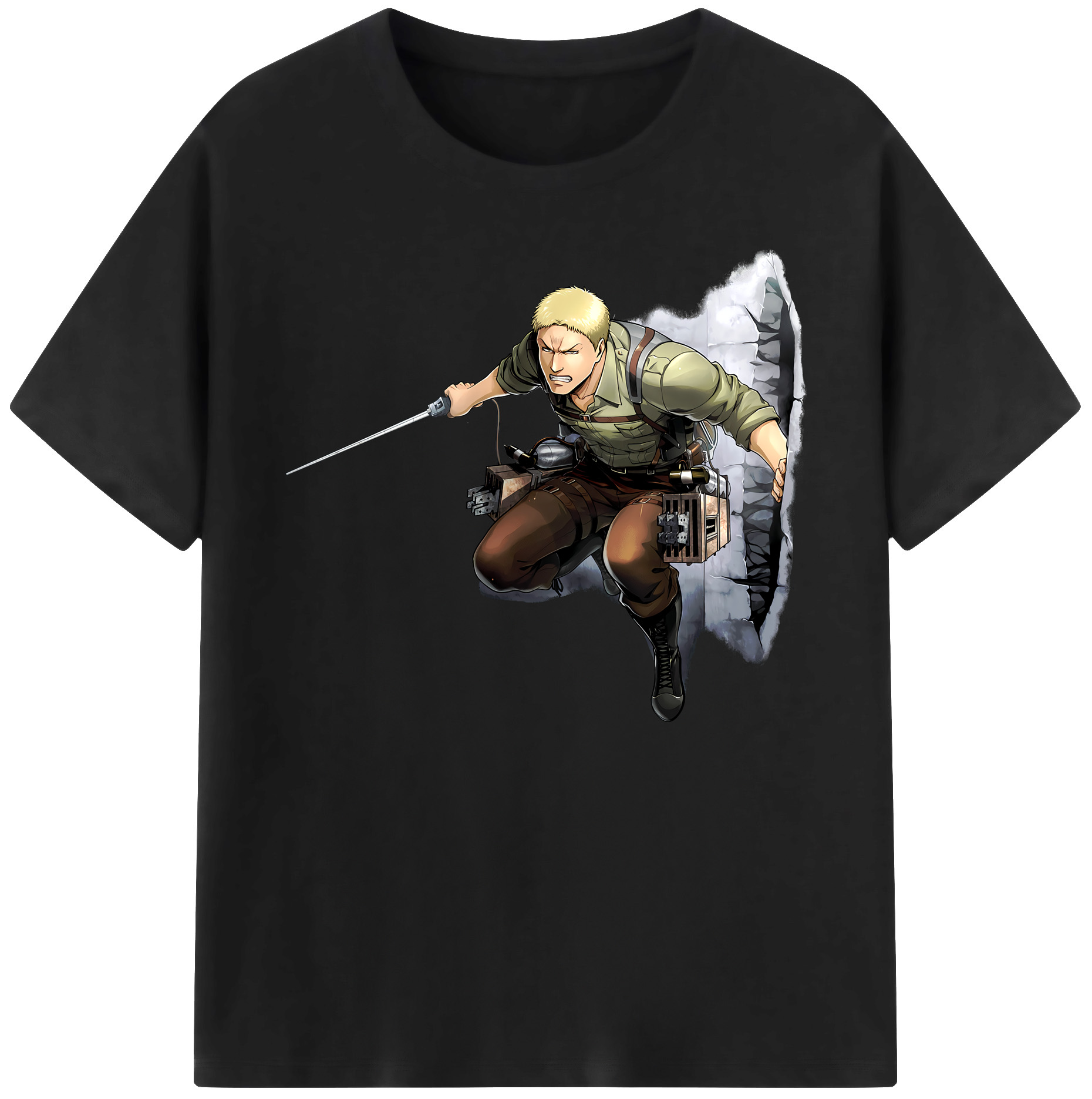 （画像用） 進撃の巨人 ライナー・ブラウン Attack on Titan Reiner Braun 綿100％ メンズ半袖Tシャツ｜肌触りやわらか＆通気性