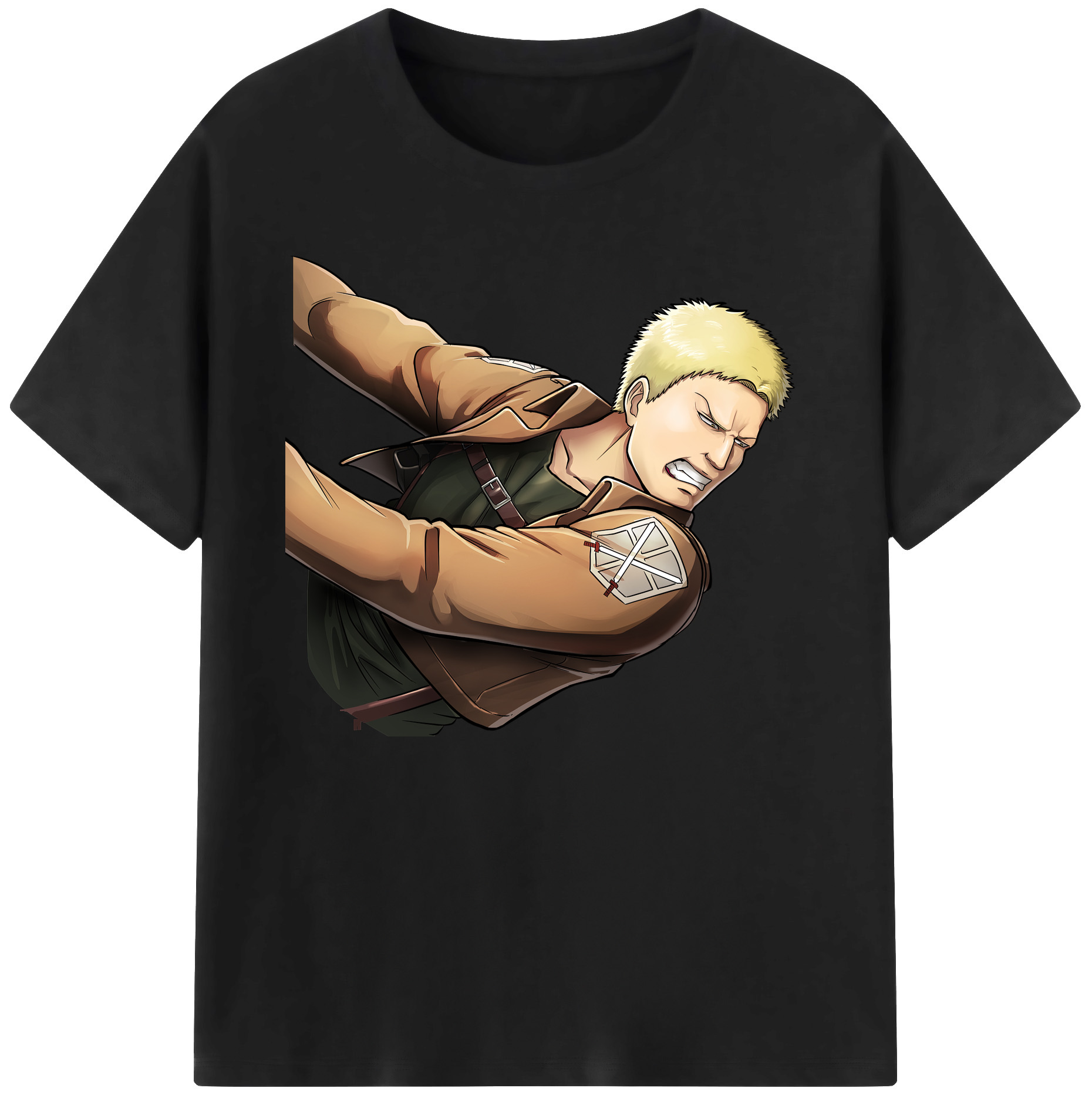 （画像用） 進撃の巨人 ライナー・ブラウン Attack on Titan Reiner Braun 綿100％ メンズ半袖Tシャツ｜肌触りやわらか＆通気性