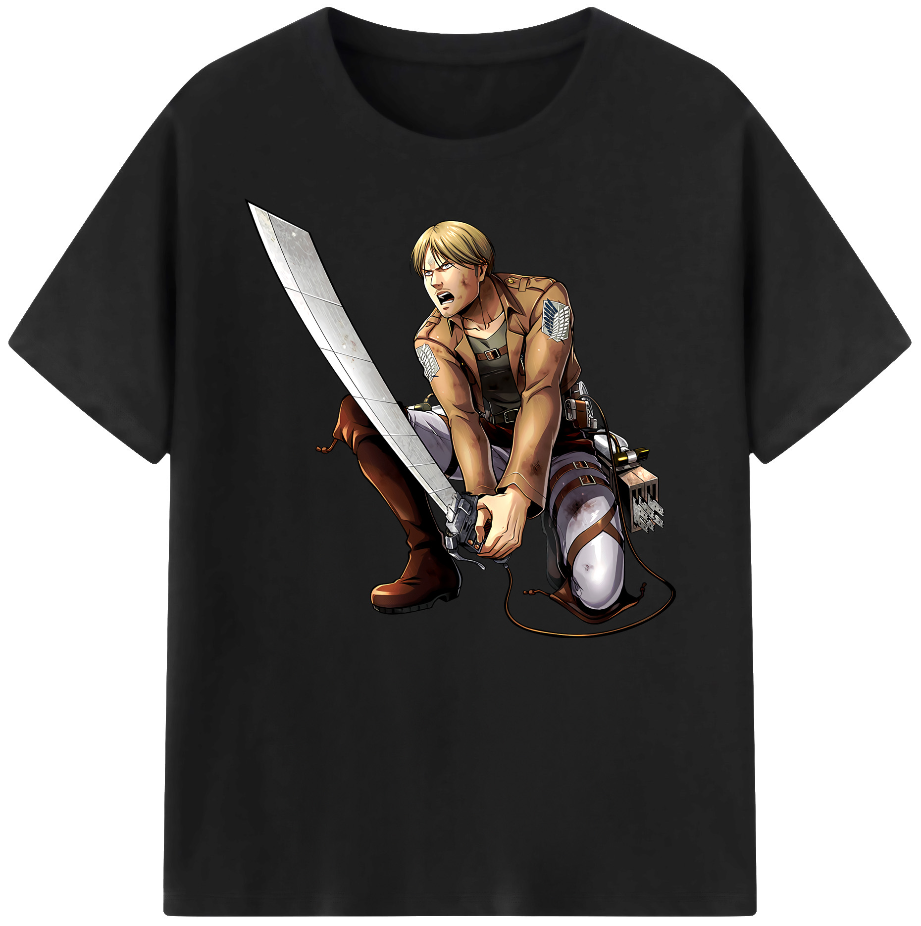 （画像用） 進撃の巨人 ミケ·ザカリアス Attack on Titan Mike Zakarius 綿100％ メンズ半袖Tシャツ｜肌触りやわらか＆通気性