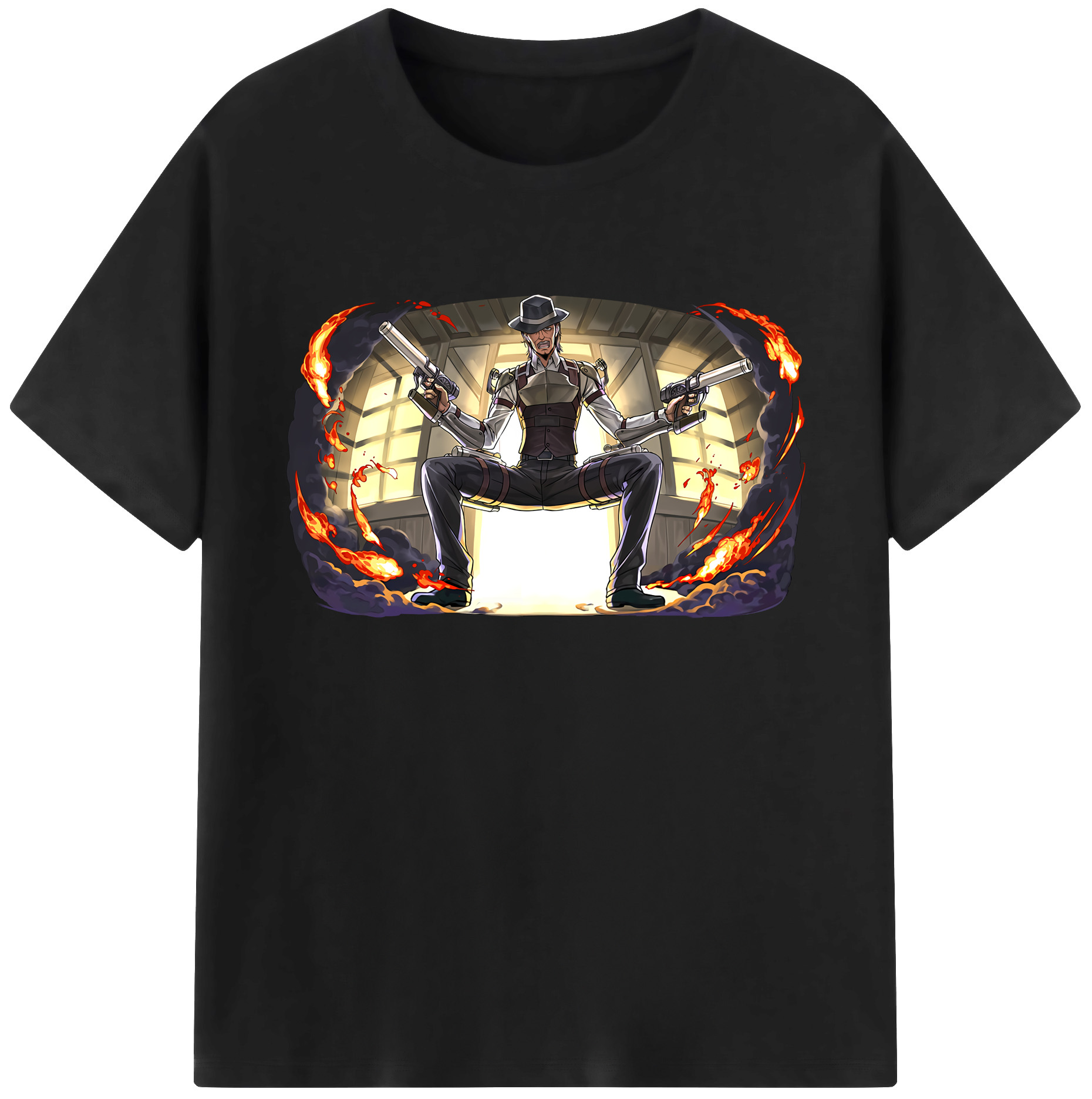 （画像用） 進撃の巨人 ケニー·アッカーマン Attack on Titan Kenny Ackerman 綿100％ メンズ半袖Tシャツ｜肌触りやわらか＆通気性
