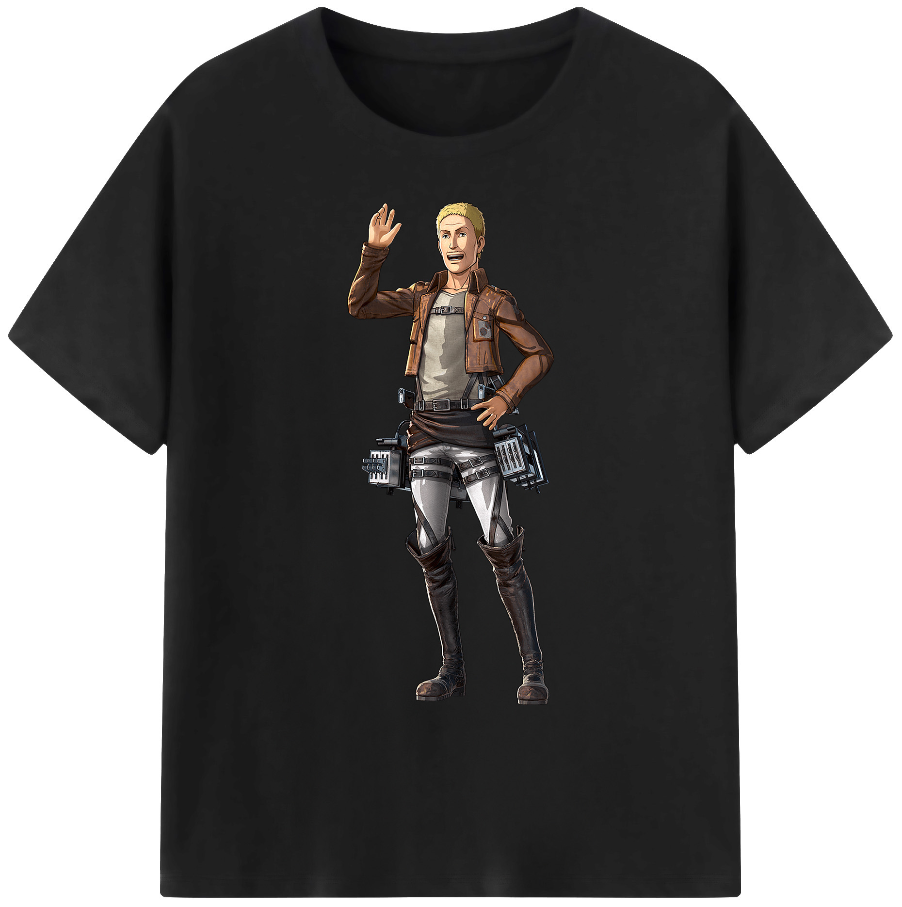 （画像用） 進撃の巨人 ハンネス Attack on Titan Hannes 綿100％ メンズ半袖Tシャツ｜肌触りやわらか＆通気性