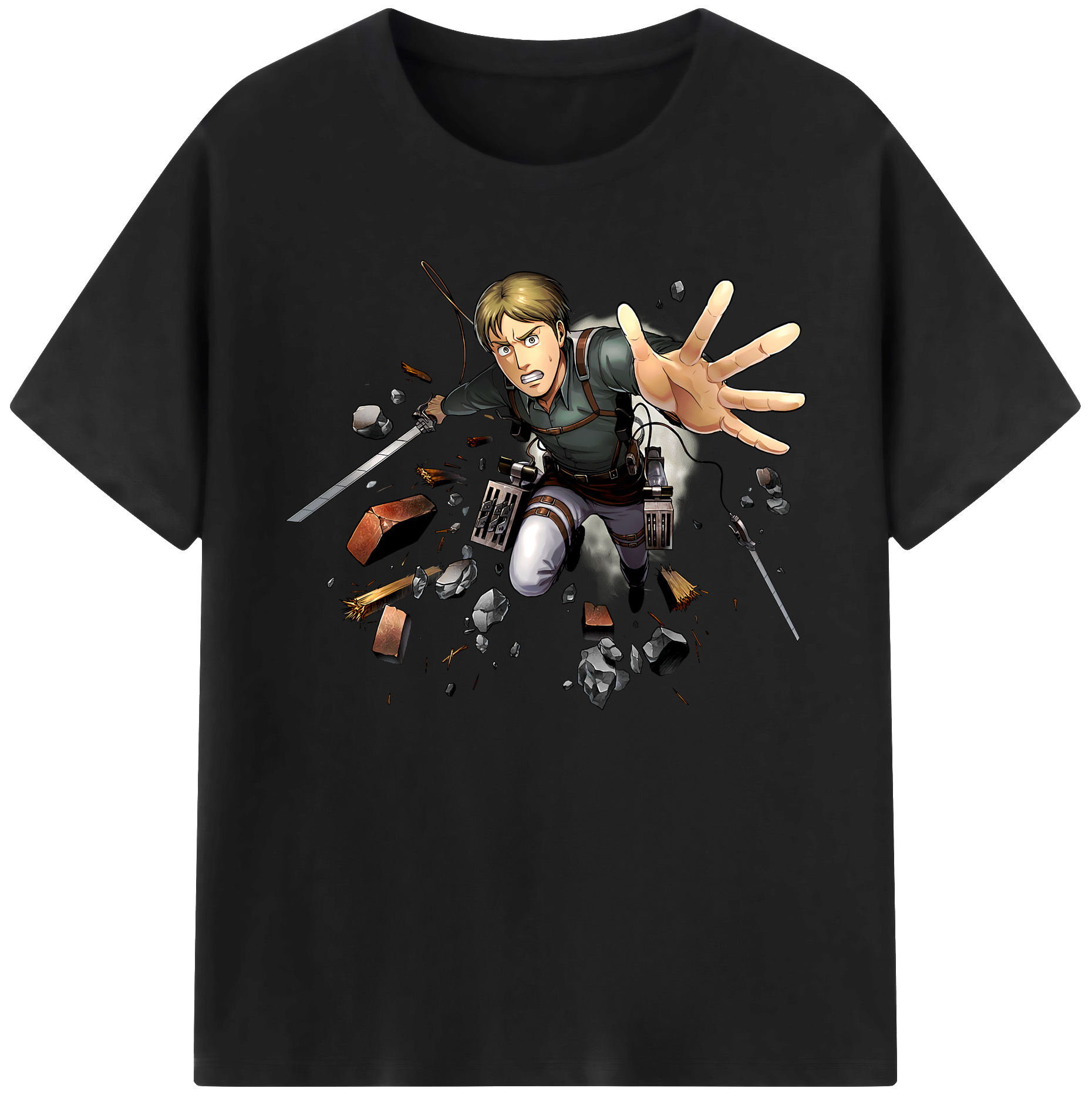 （画像用） 進撃の巨人 Attack on Titan 綿100％ メンズ半袖Tシャツ｜肌触りやわらか＆通気性