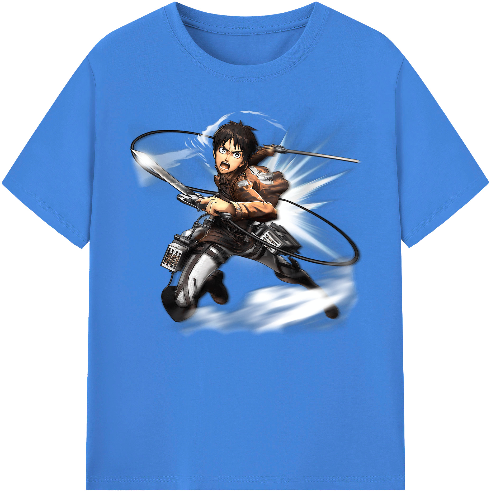 （画像用） 進撃の巨人 エレン･イェーガー Attack on Titan Eren Jäger 綿100％ メンズ半袖Tシャツ｜肌触りやわらか＆通気性