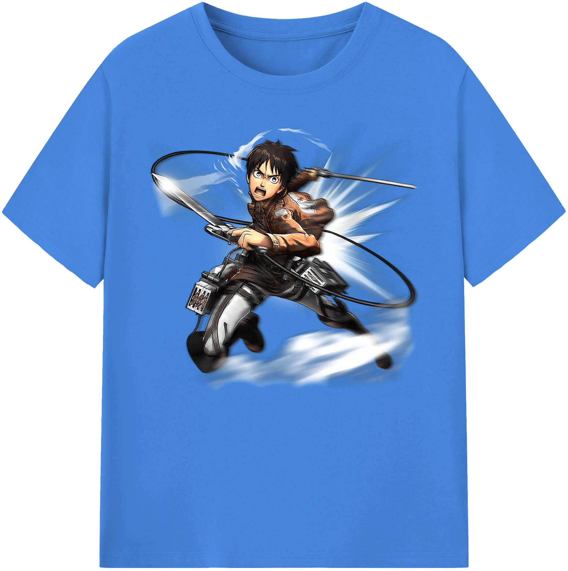 （画像用） 進撃の巨人 エレン･イェーガー Attack on Titan Eren Jäger 綿100％ メンズ半袖Tシャツ｜肌触りやわらか＆通気性