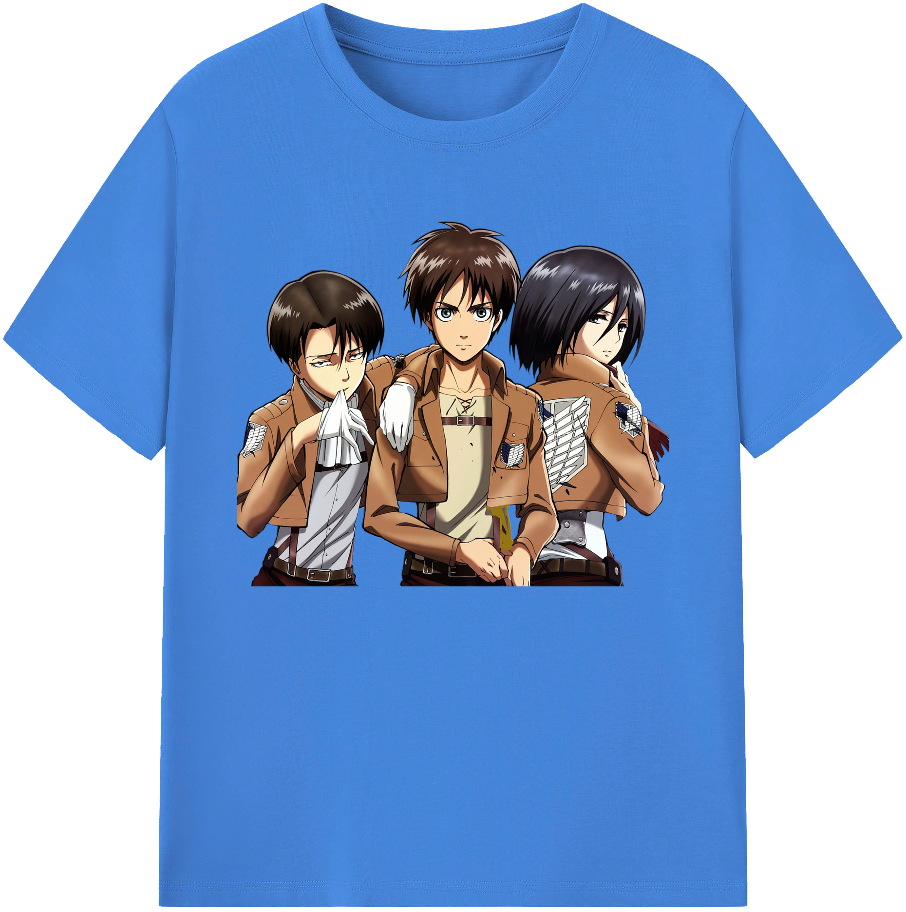 （画像用） 進撃の巨人 エレン･イェーガー Attack on Titan Eren Jäger 綿100％ メンズ半袖Tシャツ｜肌触りやわらか＆通気性