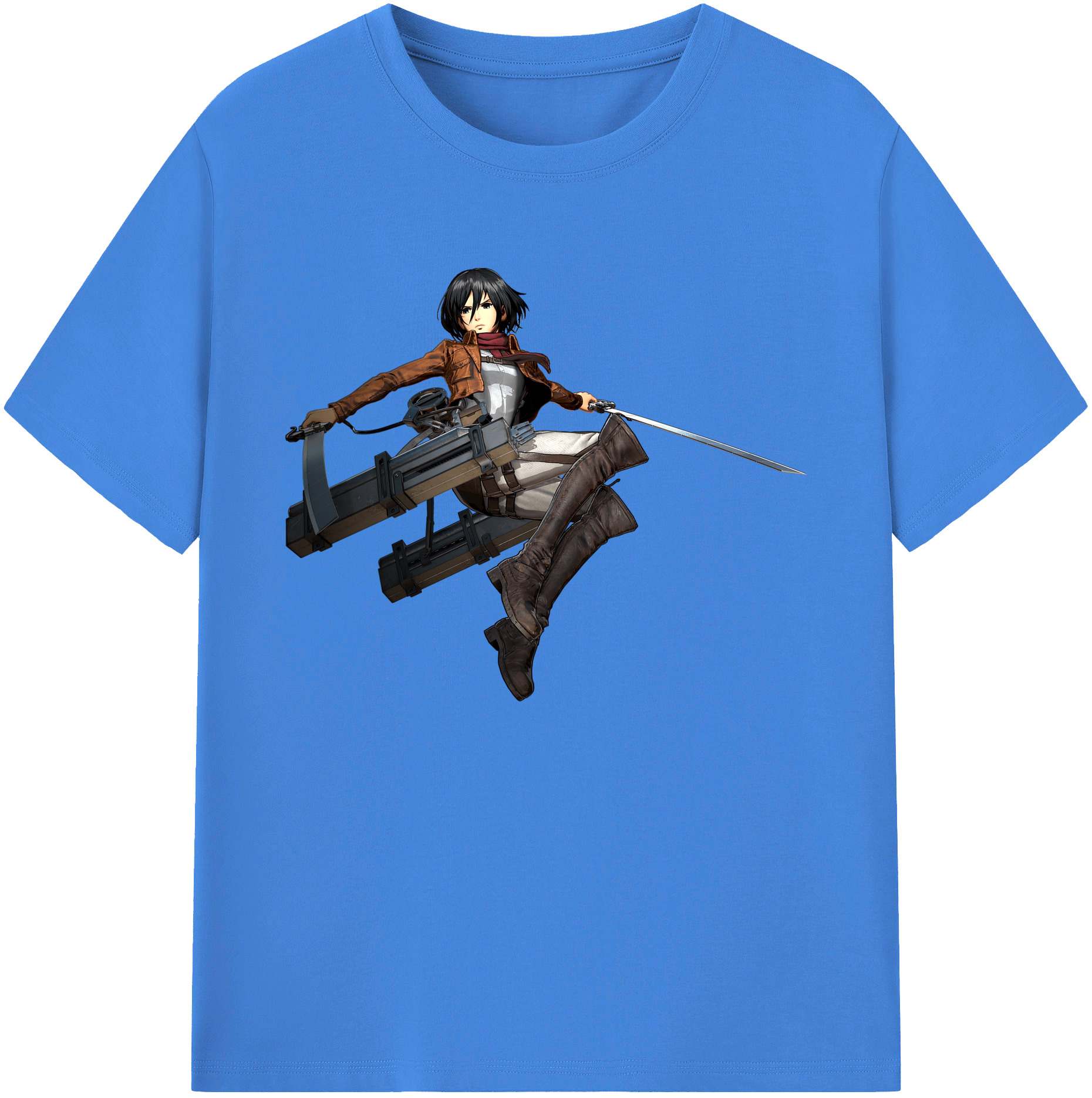（画像用） 進撃の巨人 ミカサ·アッカーマン Attack on Titan Mikasa Ackerman 綿100％ メンズ半袖Tシャツ｜肌触りやわらか＆通気性